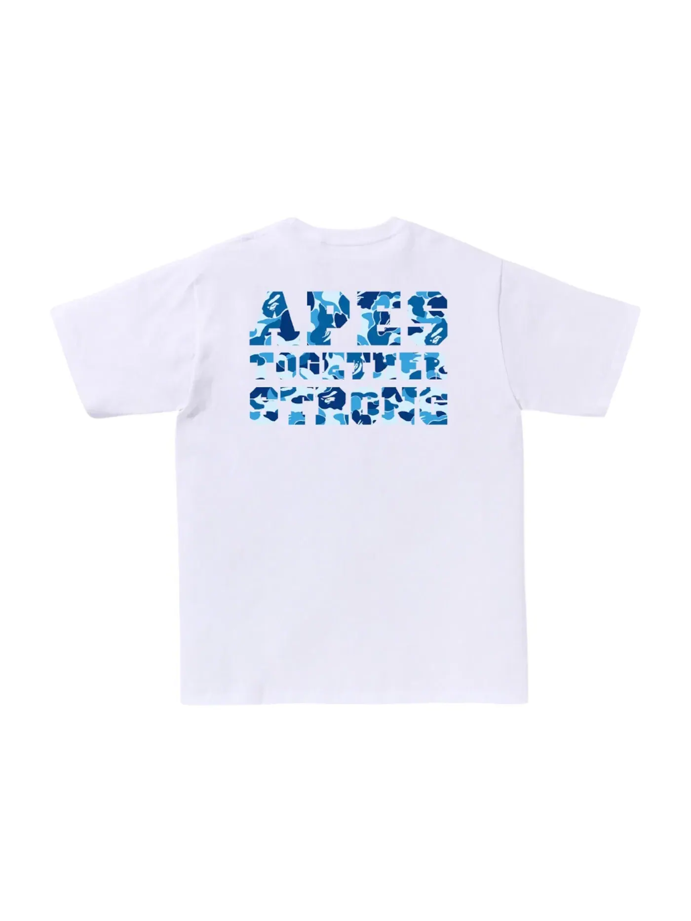 Мужская футболка с принтом BAPE ABC Camo College ATS Tee BAPE — изображение 1 из 2, белый/синий