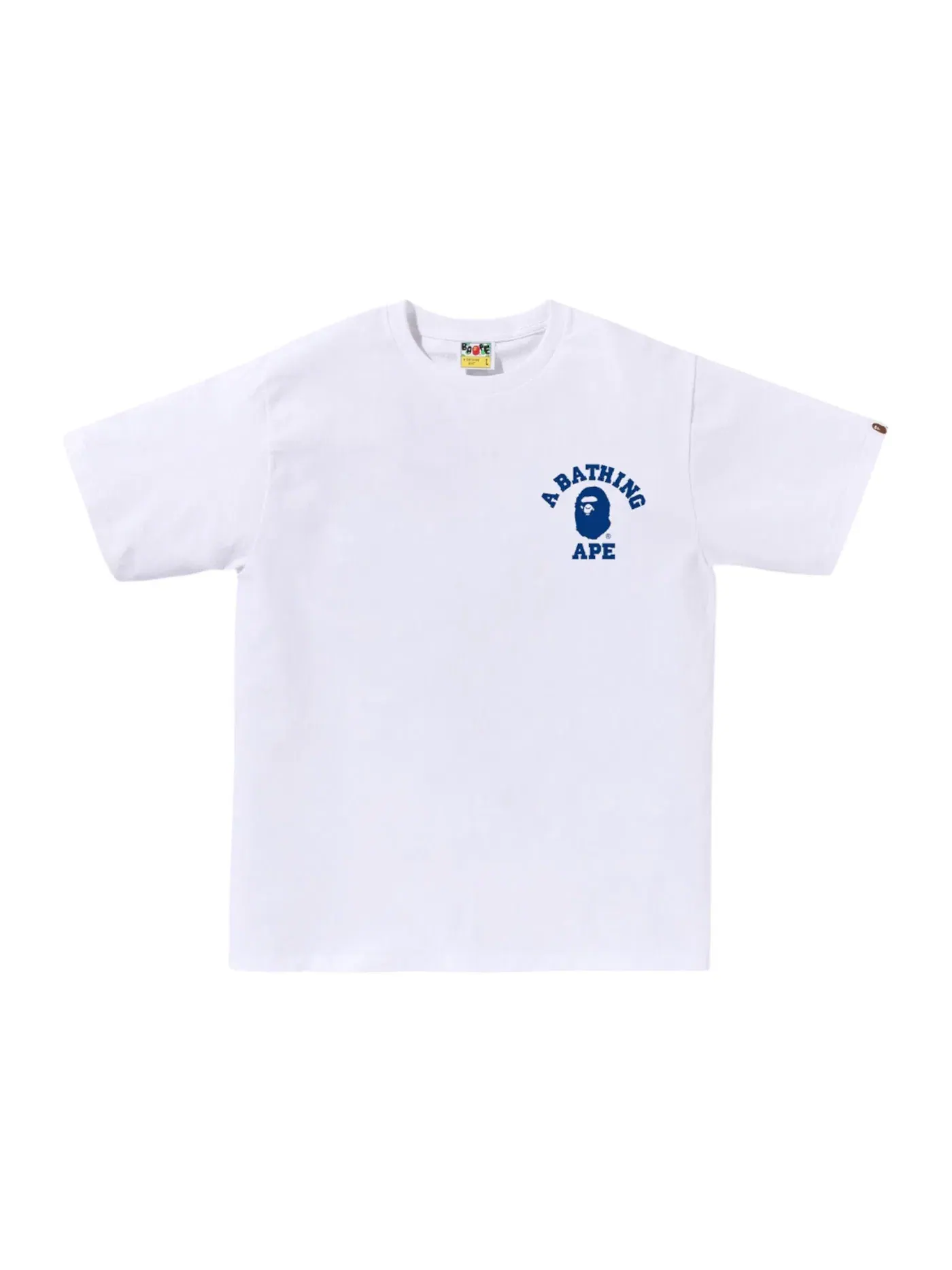 Мужская футболка с принтом BAPE ABC Camo College ATS Tee BAPE — изображение 2 из 2, белый/синий