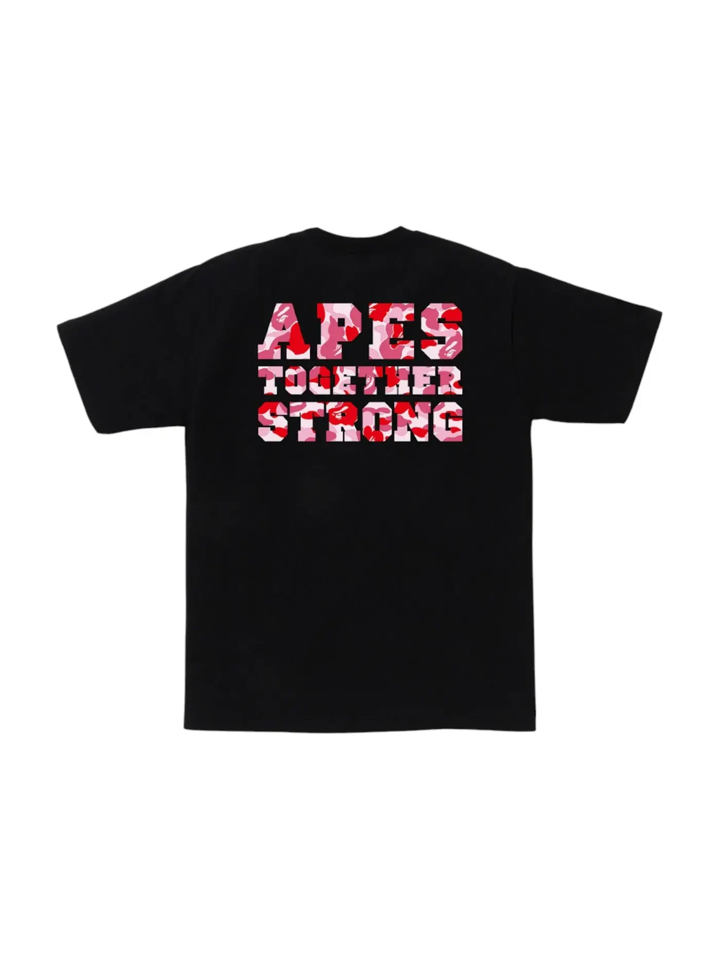 Мужская футболка с принтом BAPE ABC Camo College ATS Tee — изображение 1 из 2, черный/розовый