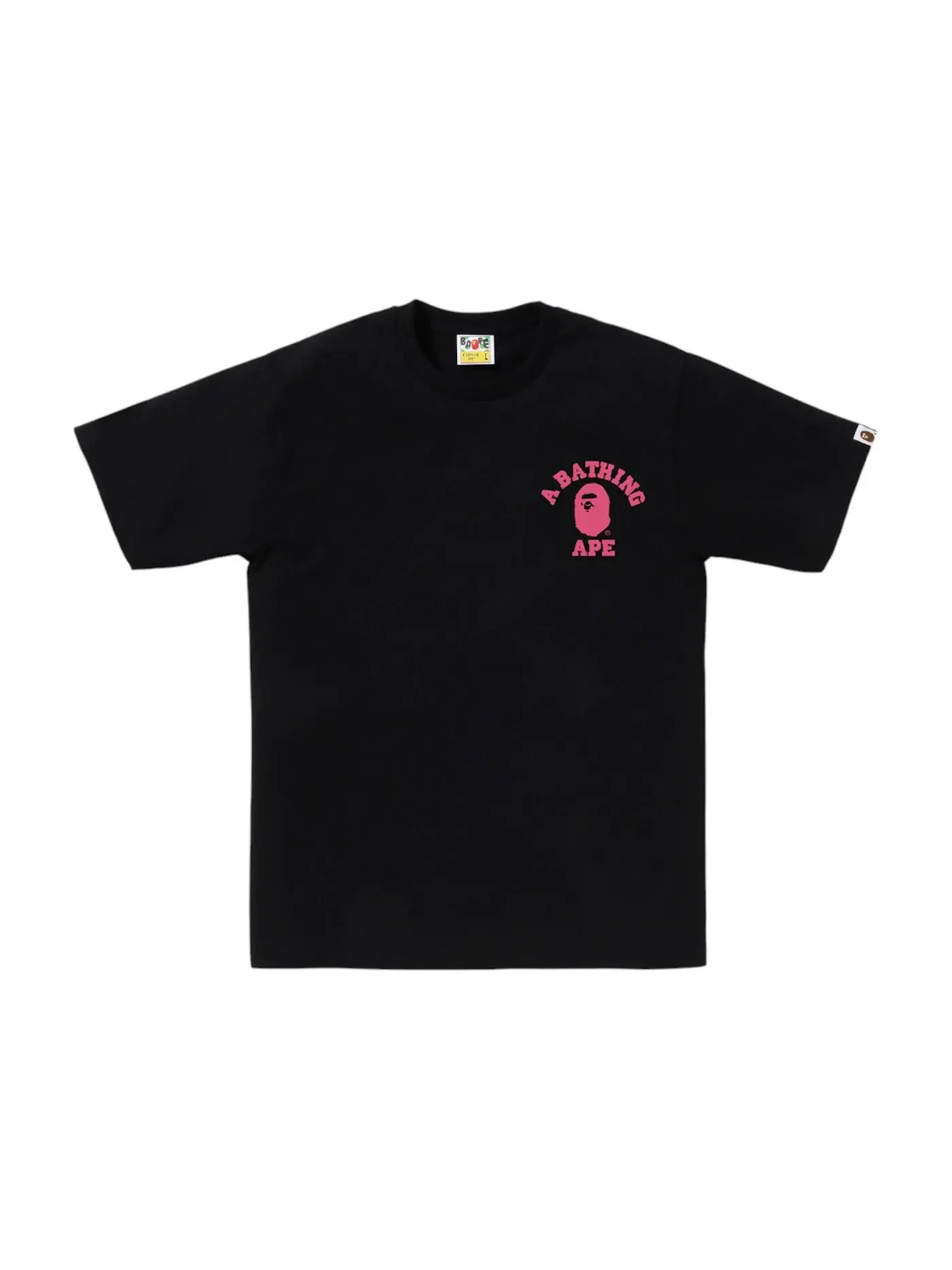 Мужская футболка с принтом BAPE ABC Camo College ATS Tee — изображение 2 из 2, черный/розовый