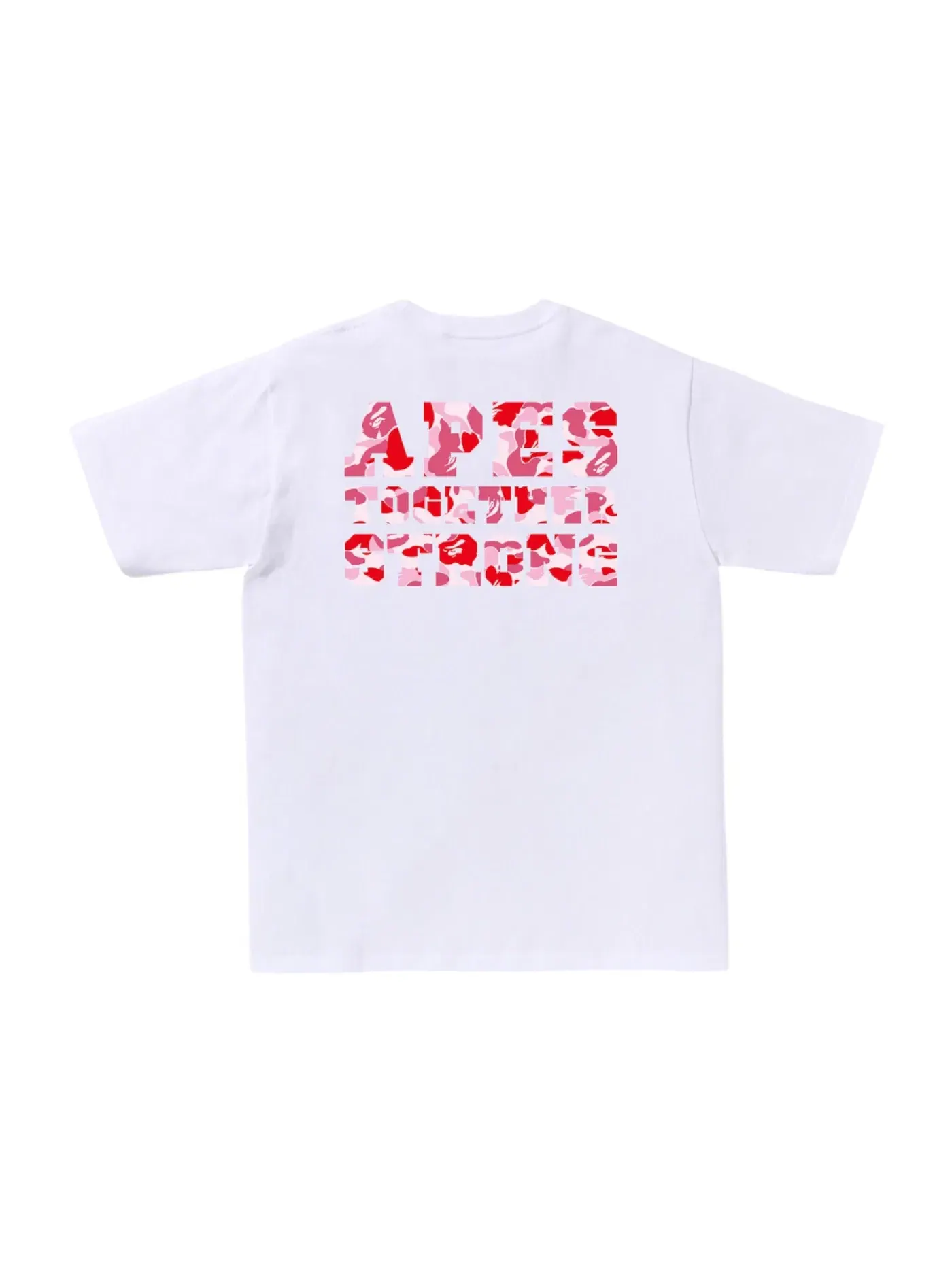 Мужская футболка с принтом BAPE ABC Camo College ATS Tee — изображение 1 из 2, белый/розовый