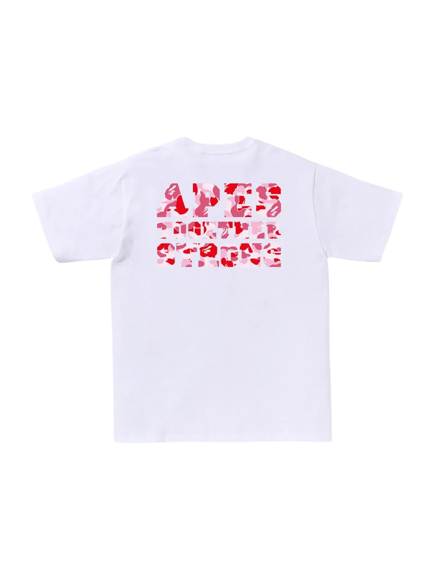 Мужская футболка с принтом BAPE ABC Camo College ATS Tee — изображение 2 из 2, белый/розовый