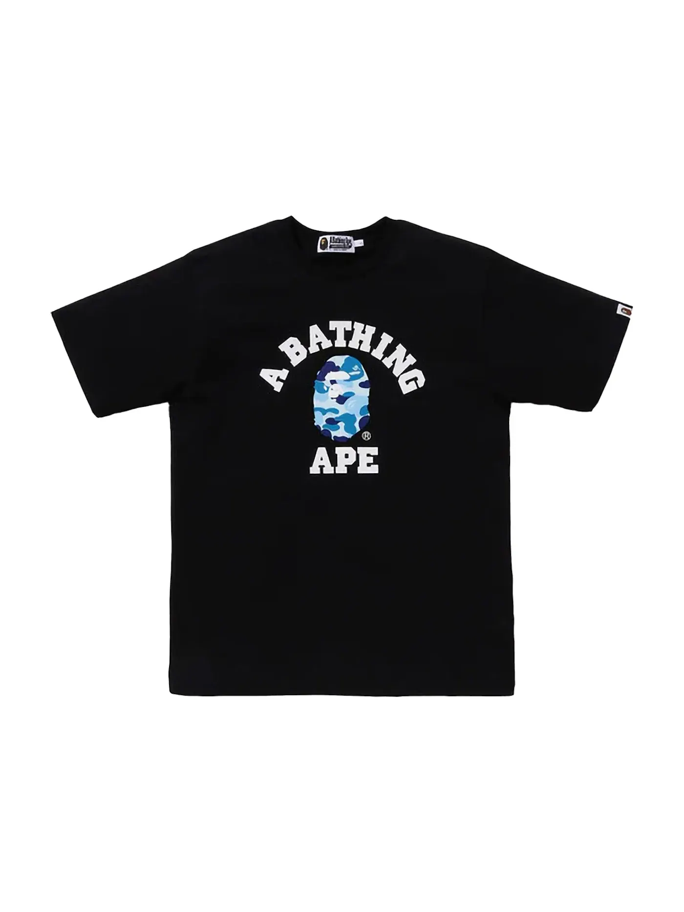 Мужская футболка с камуфляжным принтом BAPE ABC Camo College Organic Cotton Tee BAPE — изображение 1 из 2, черный/синий