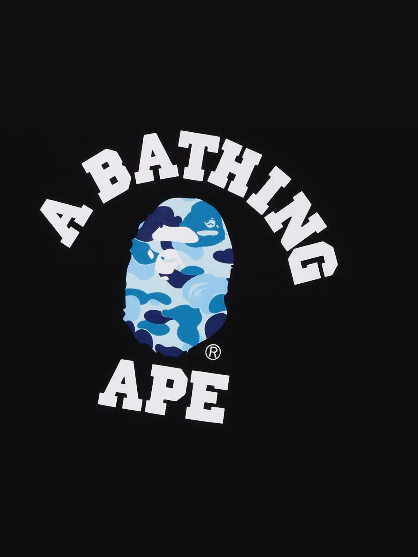 Мужская футболка с камуфляжным принтом BAPE ABC Camo College Organic Cotton Tee BAPE — изображение 2 из 2, черный/синий