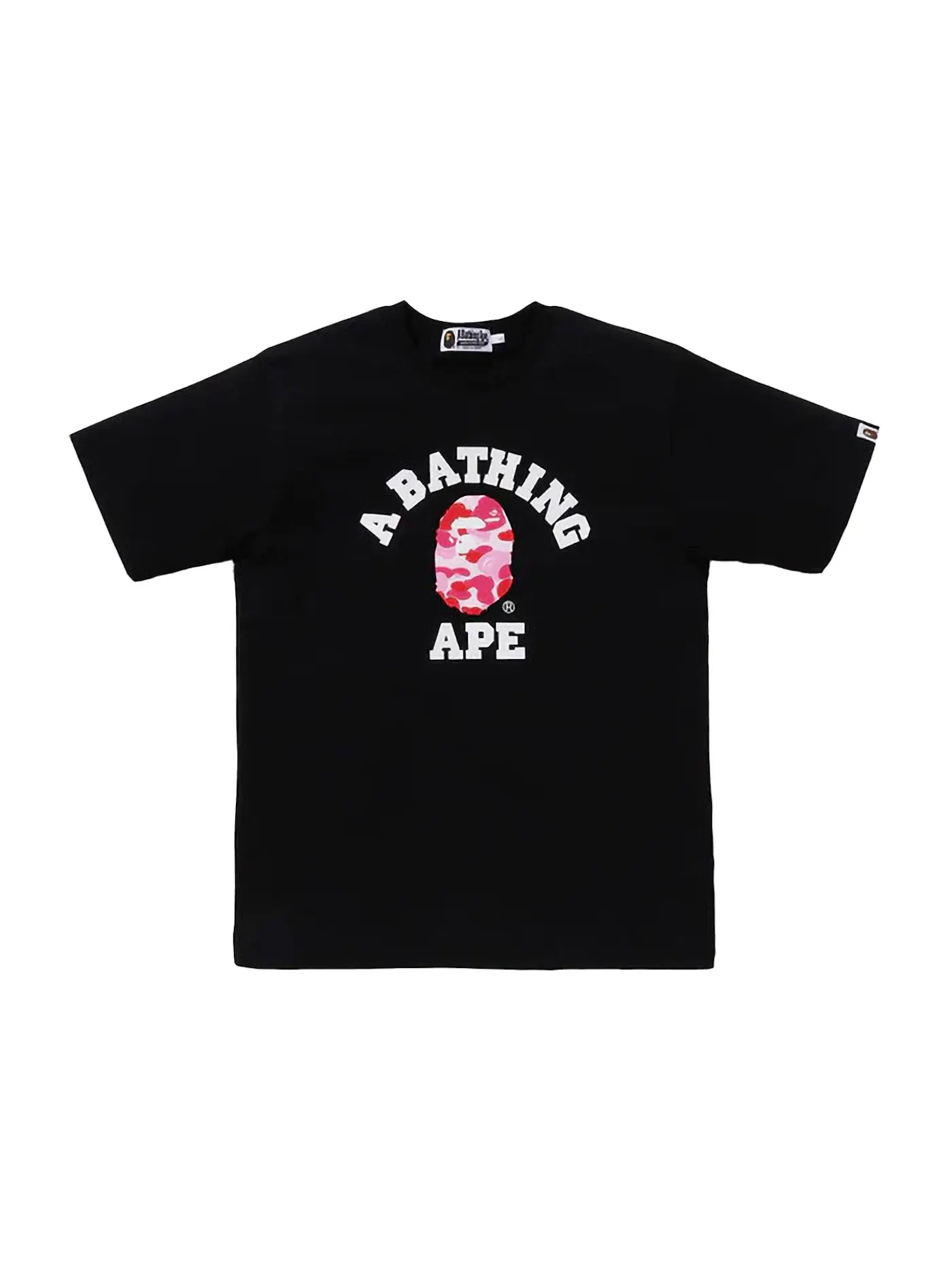 Мужская футболка с принтом ABC Camo College BAPE — изображение 1 из 2, черный/розовый