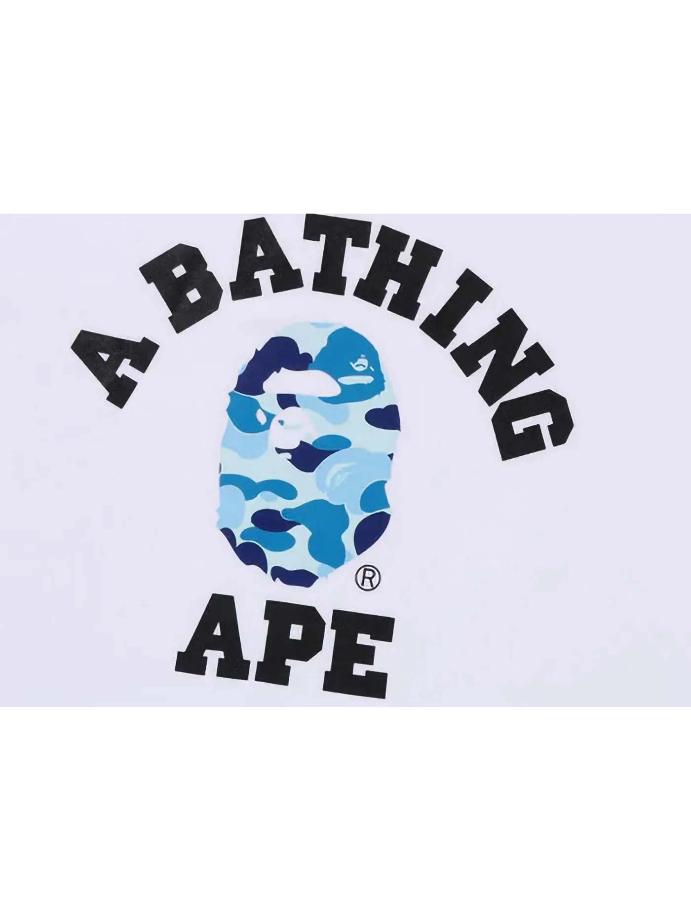 Мужская футболка с принтом BAPE ABC Camo College Organic Cotton Tee — изображение 2 из 2, белый/синий