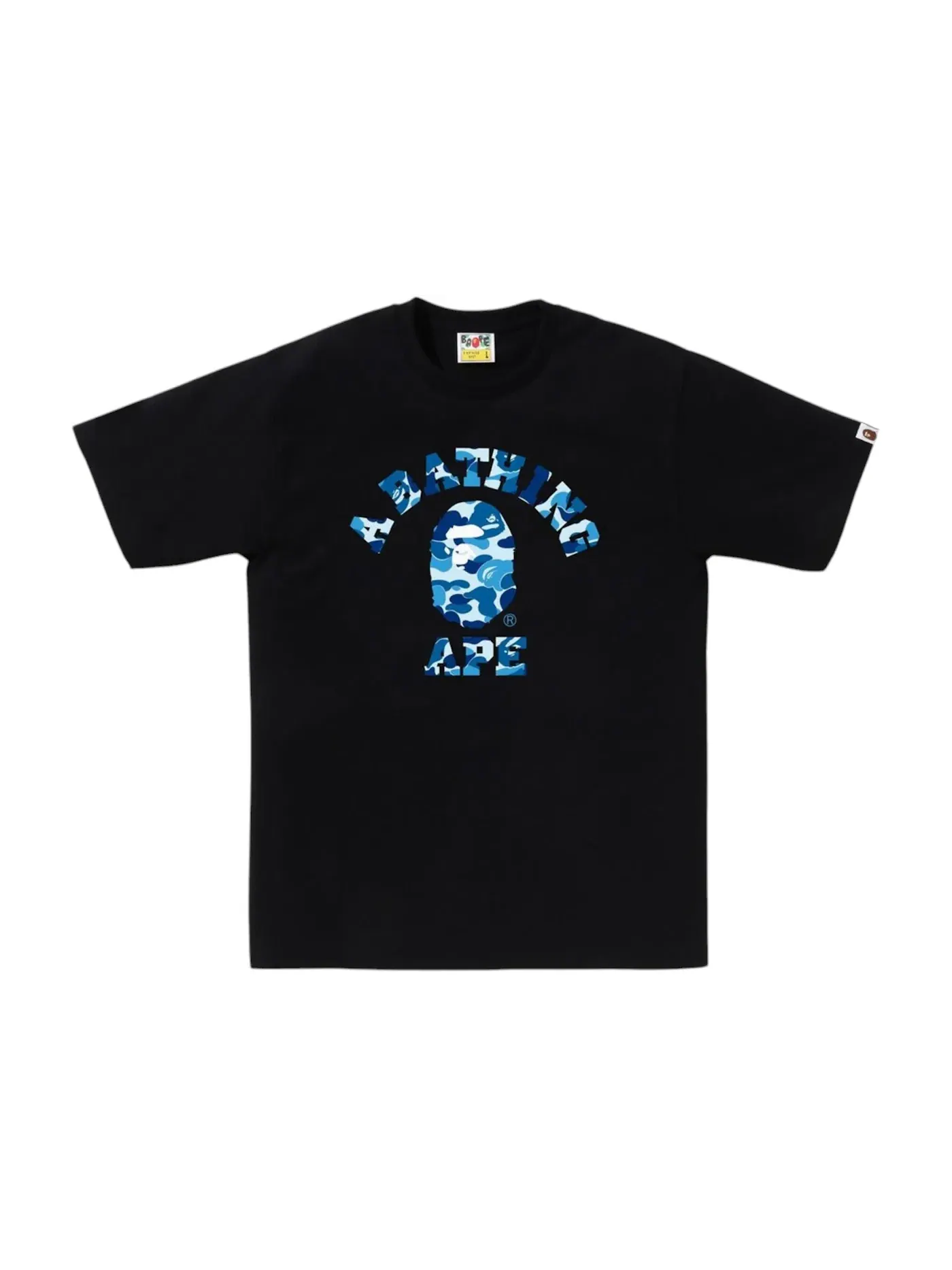 Мужская футболка с камуфляжным принтом BAPE ABC Camo College Tee — изображение 1 из 1, черный/синий