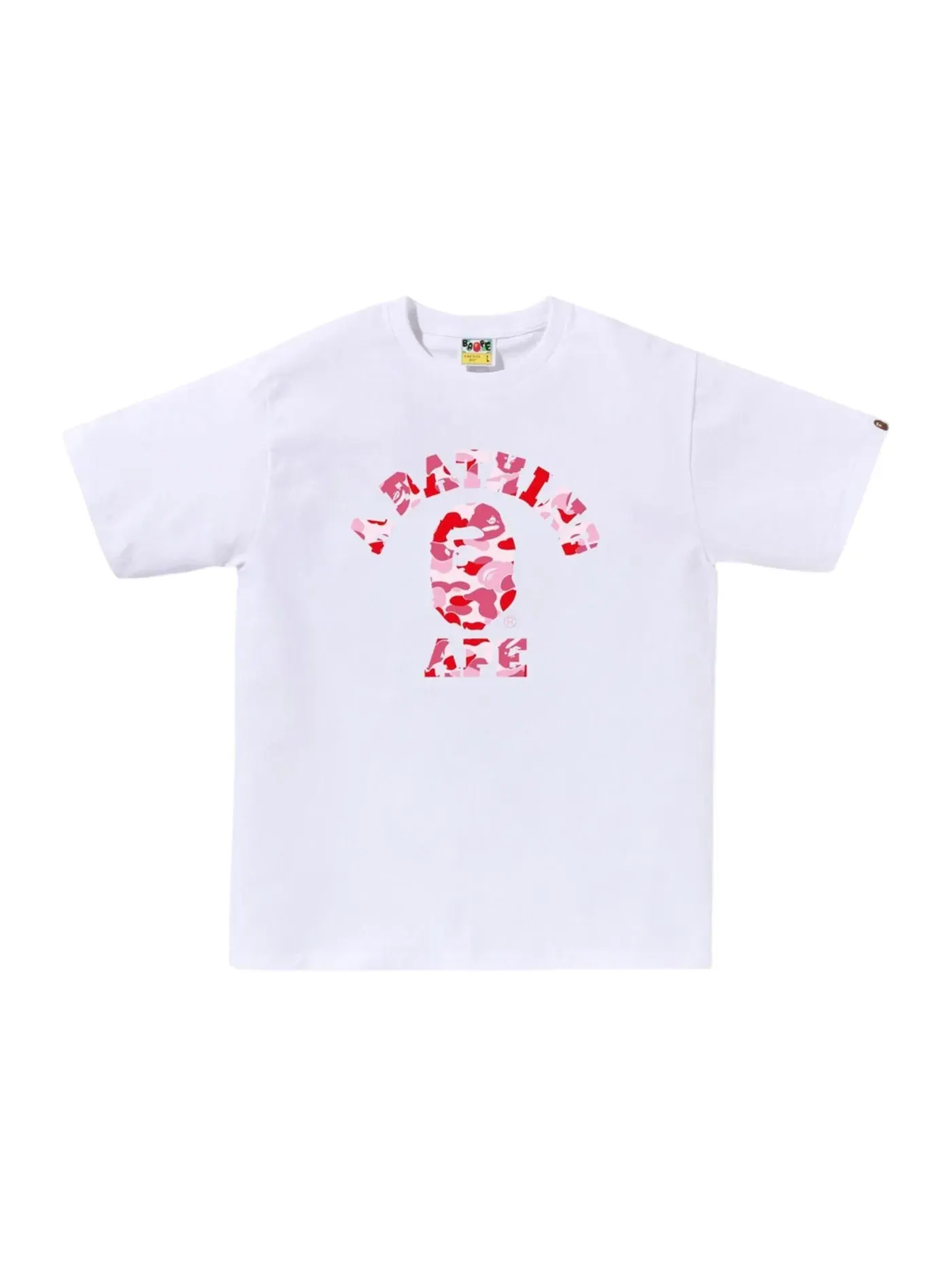 Мужская футболка с принтом ABC Camo College Tee BAPE — изображение 1 из 1, белый/розовый