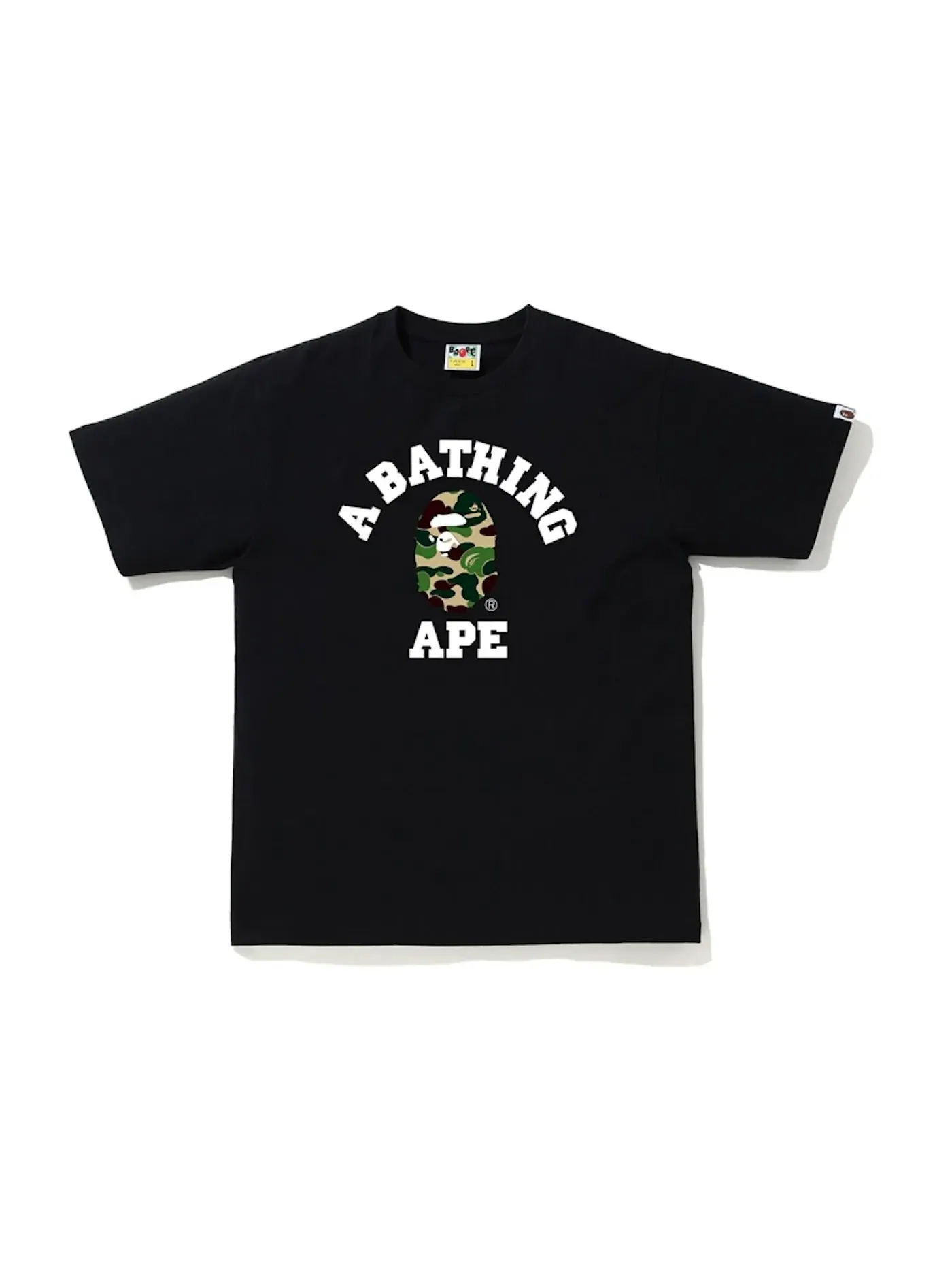 Мужская футболка с принтом Tee BAPE — изображение 1 из 1, черный/зеленый