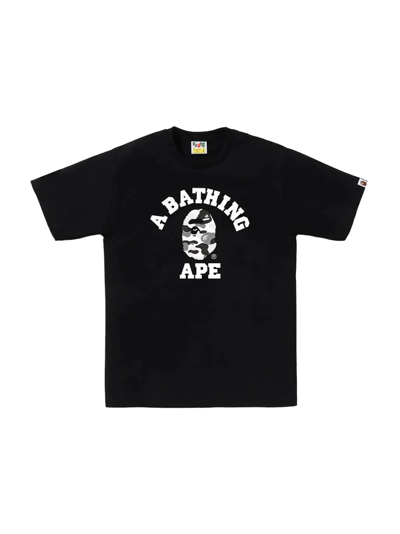 Мужская футболка с принтом BAPE ABC Camo College Tee — изображение 1 из 1, черный/серый
