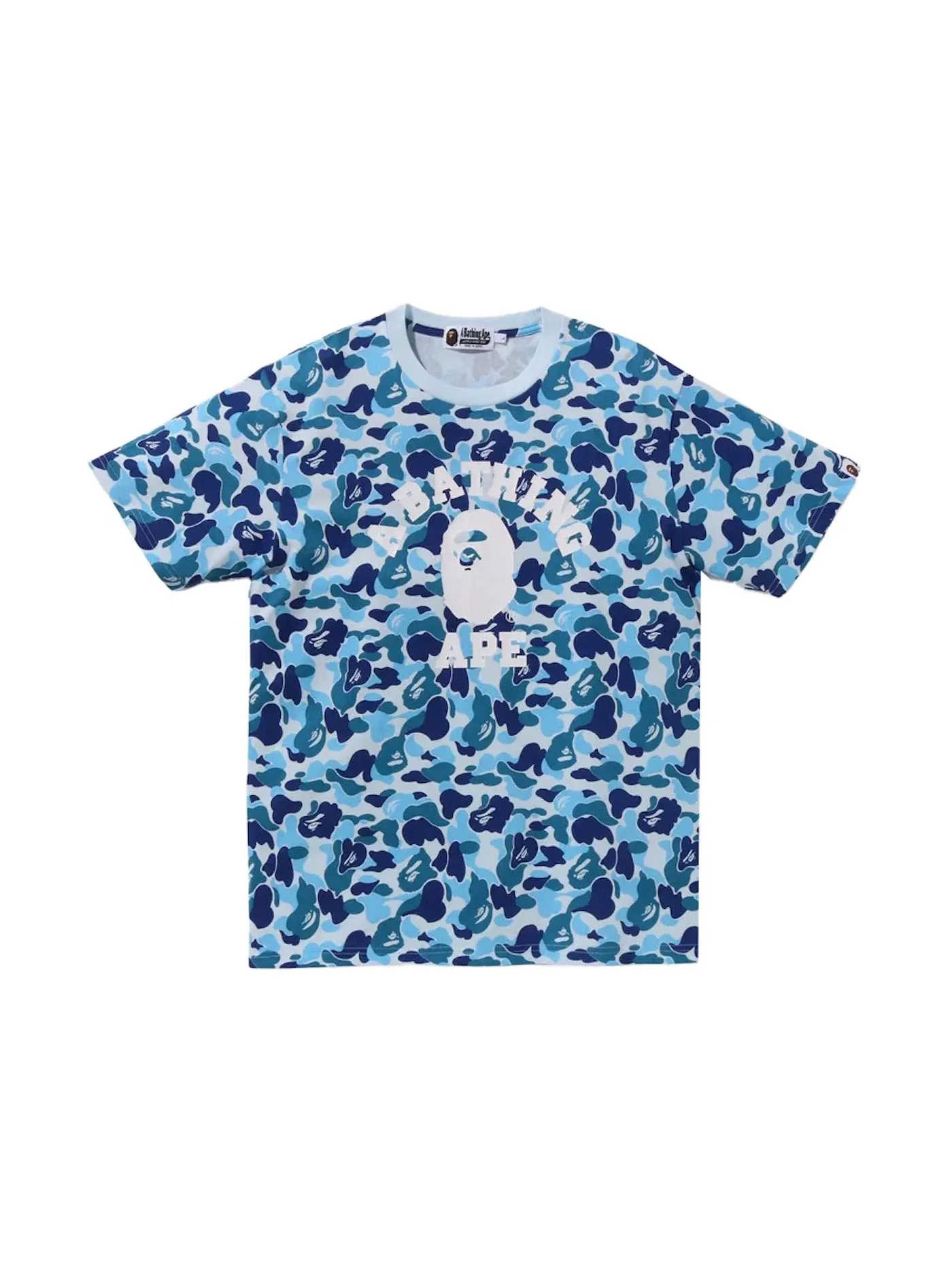 Мужская футболка с принтом ABC Camo College Tee BAPE — изображение 1 из 1, синий