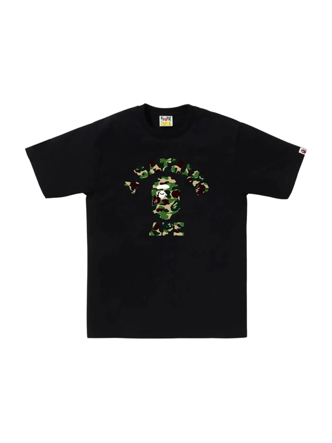 Мужская футболка с принтом Tee BAPE — изображение 1 из 1, черный/зеленый