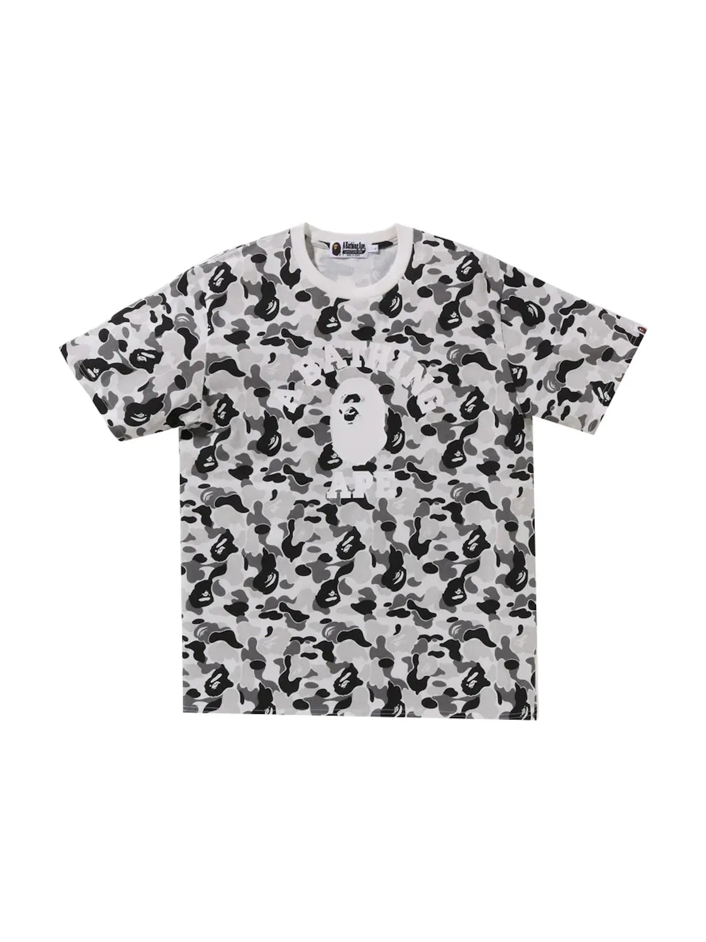 Мужская футболка с принтом BAPE ABC Camo College Tee BAPE — изображение 1 из 1, серый