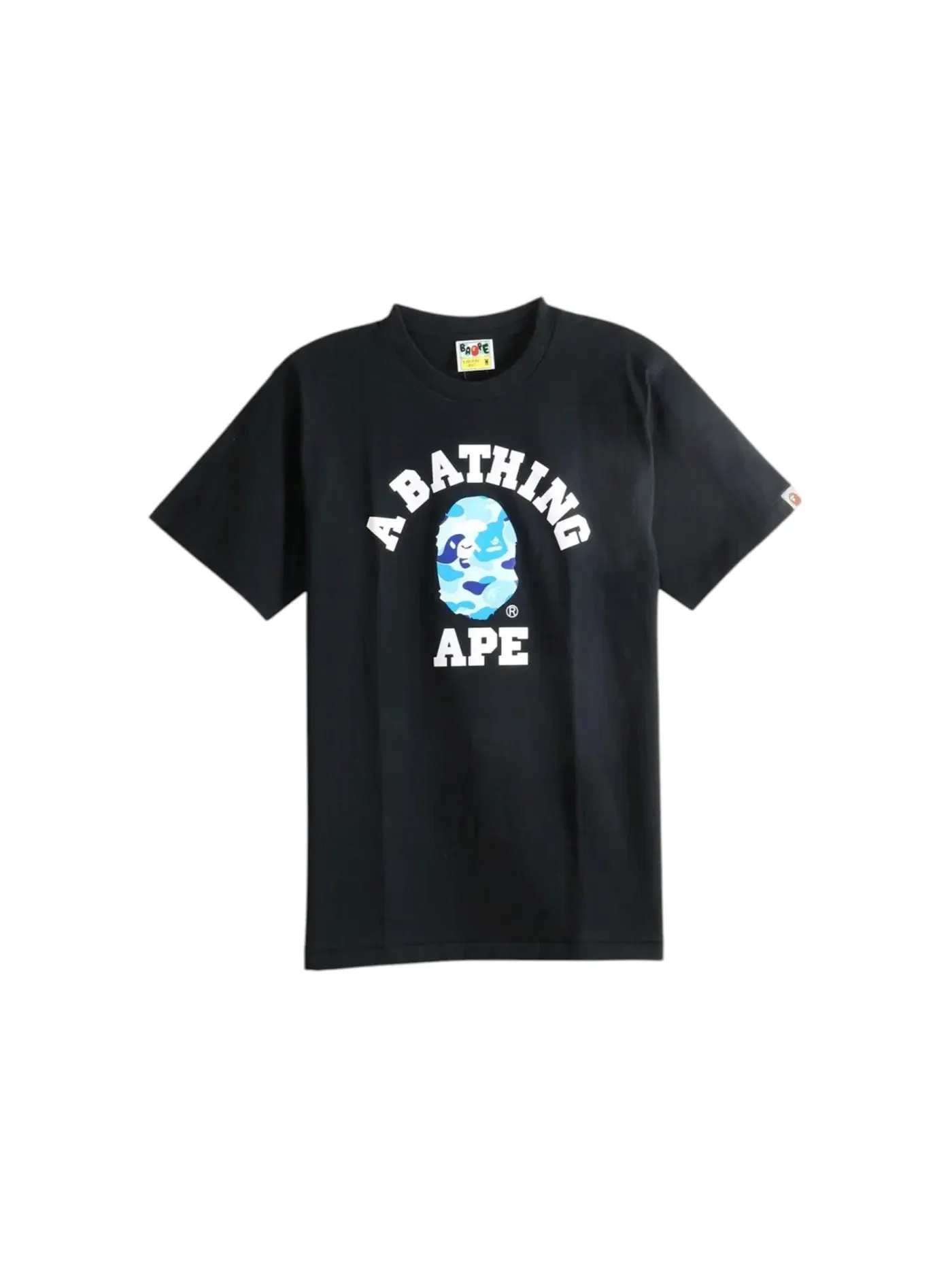 Мужская футболка с принтом BAPE ABC Camo College Tee (SS26) BAPE — изображение 1 из 1, черный/черный