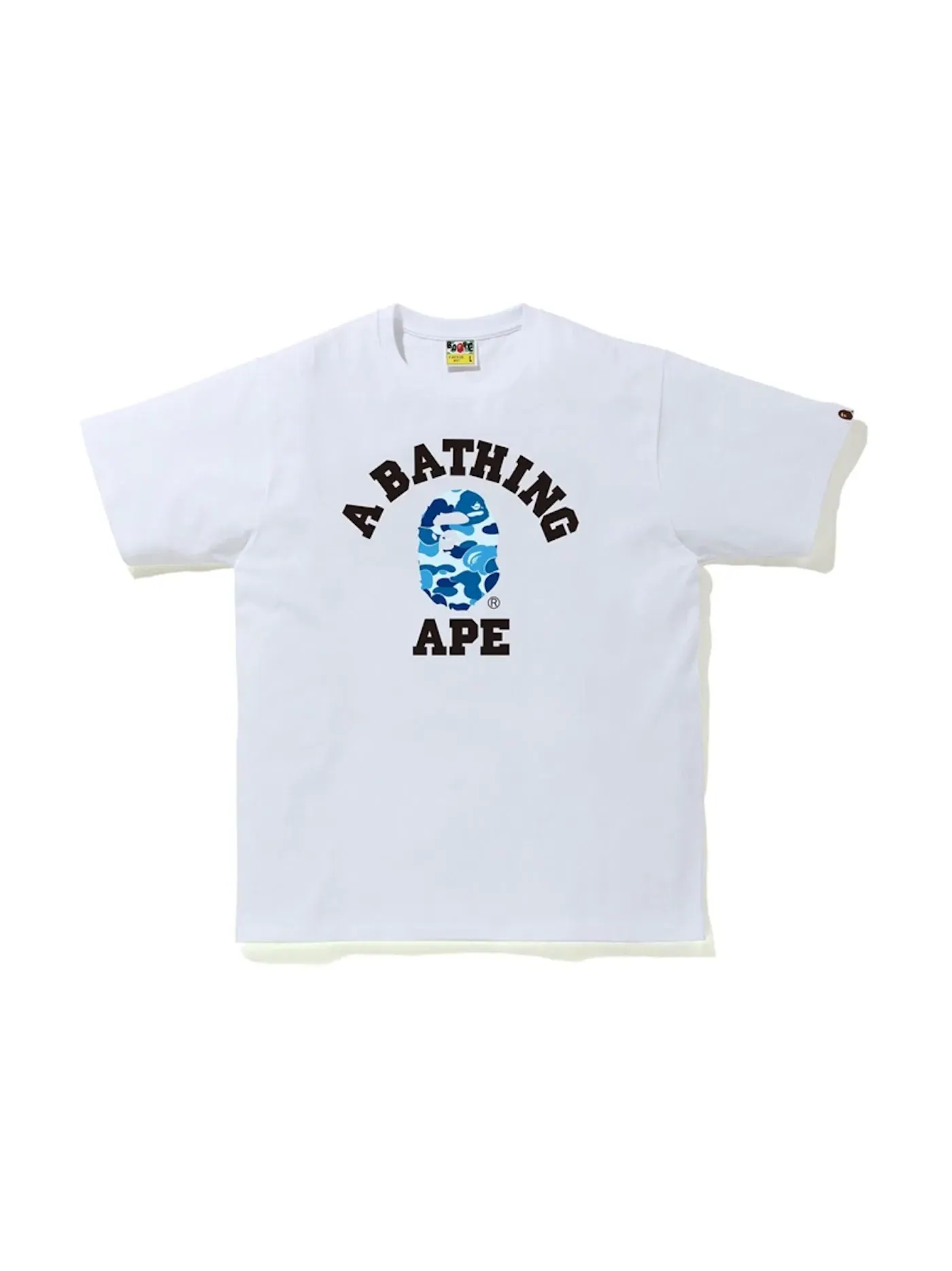 Мужская футболка с принтом BAPE Tee BAPE — изображение 1 из 1, белый/синий