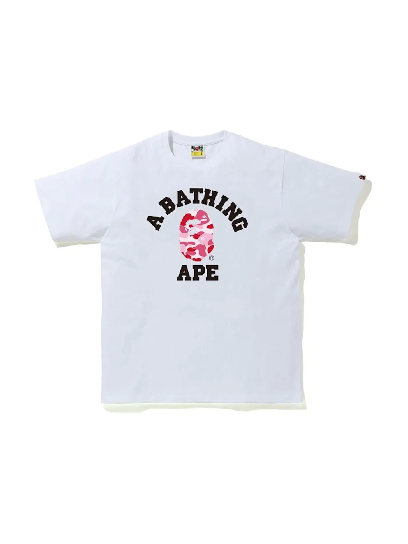 Мужская футболка с принтом Tee BAPE — изображение 1 из 1, белый/розовый