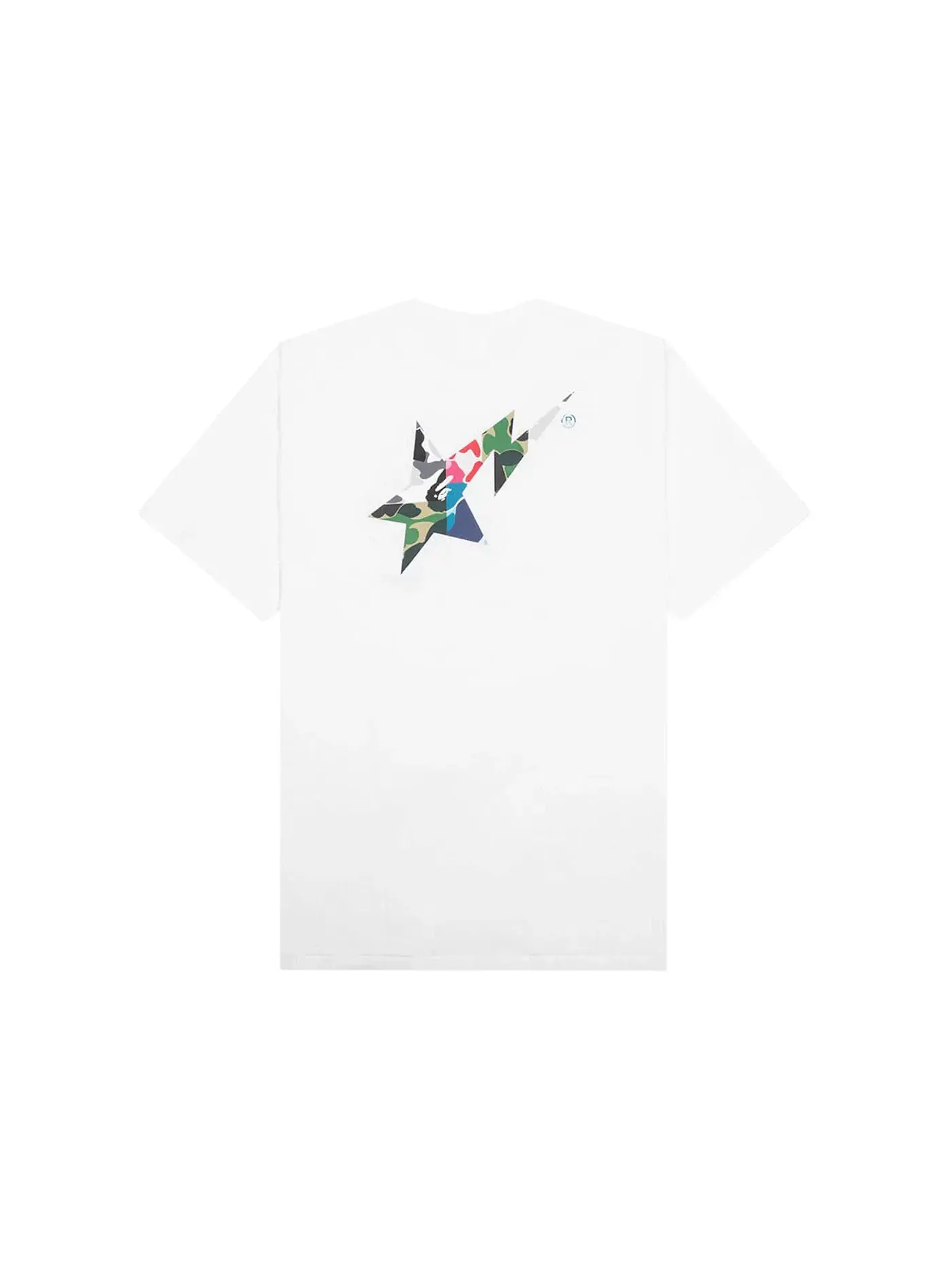 Мужская футболка с принтом BAPE ABC Camo Crazy BAPE Sta Logo Tee BAPE — изображение 2 из 2, белый