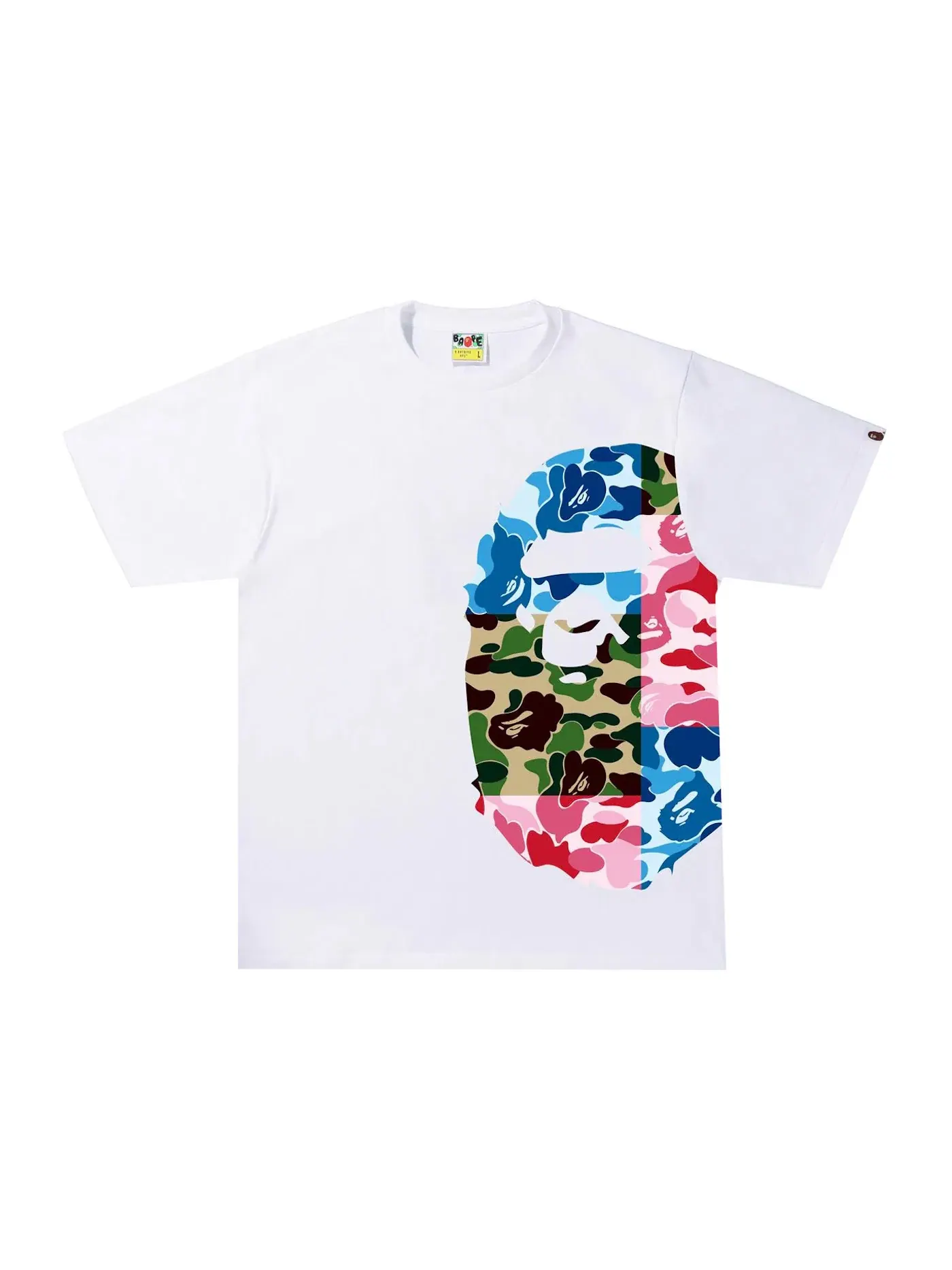 Мужская футболка с принтом Crazy Side Big Ape Head Tee BAPE — изображение 1 из 2, белый