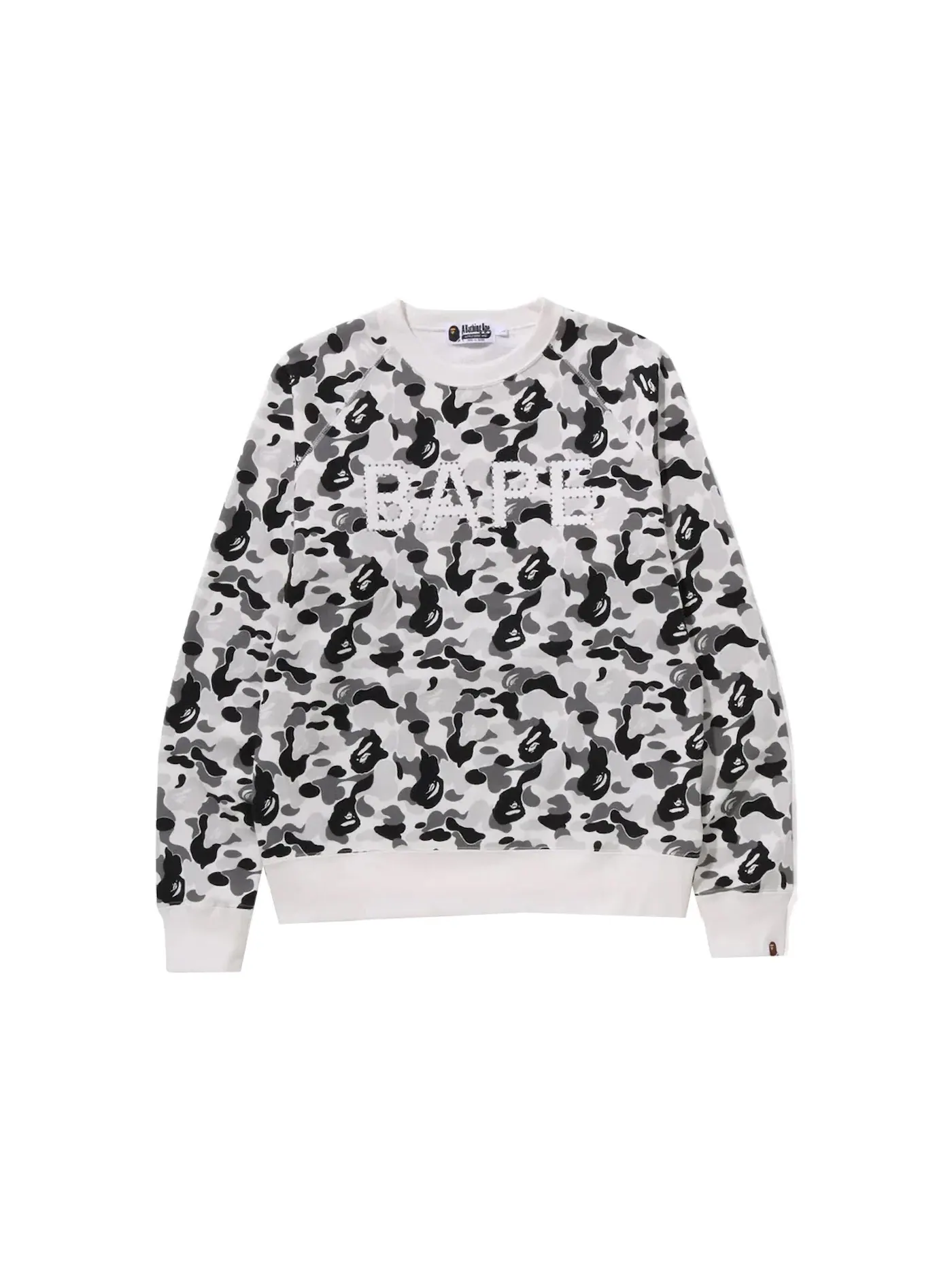 Мужской свитшот с камуфляжным принтом BAPE ABC Camo Crystal Stone Crewneck — изображение 1 из 2, серый
