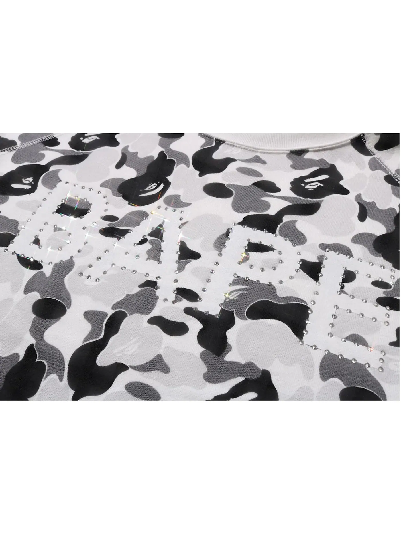 Мужской свитшот с камуфляжным принтом BAPE ABC Camo Crystal Stone Crewneck — изображение 2 из 2, серый