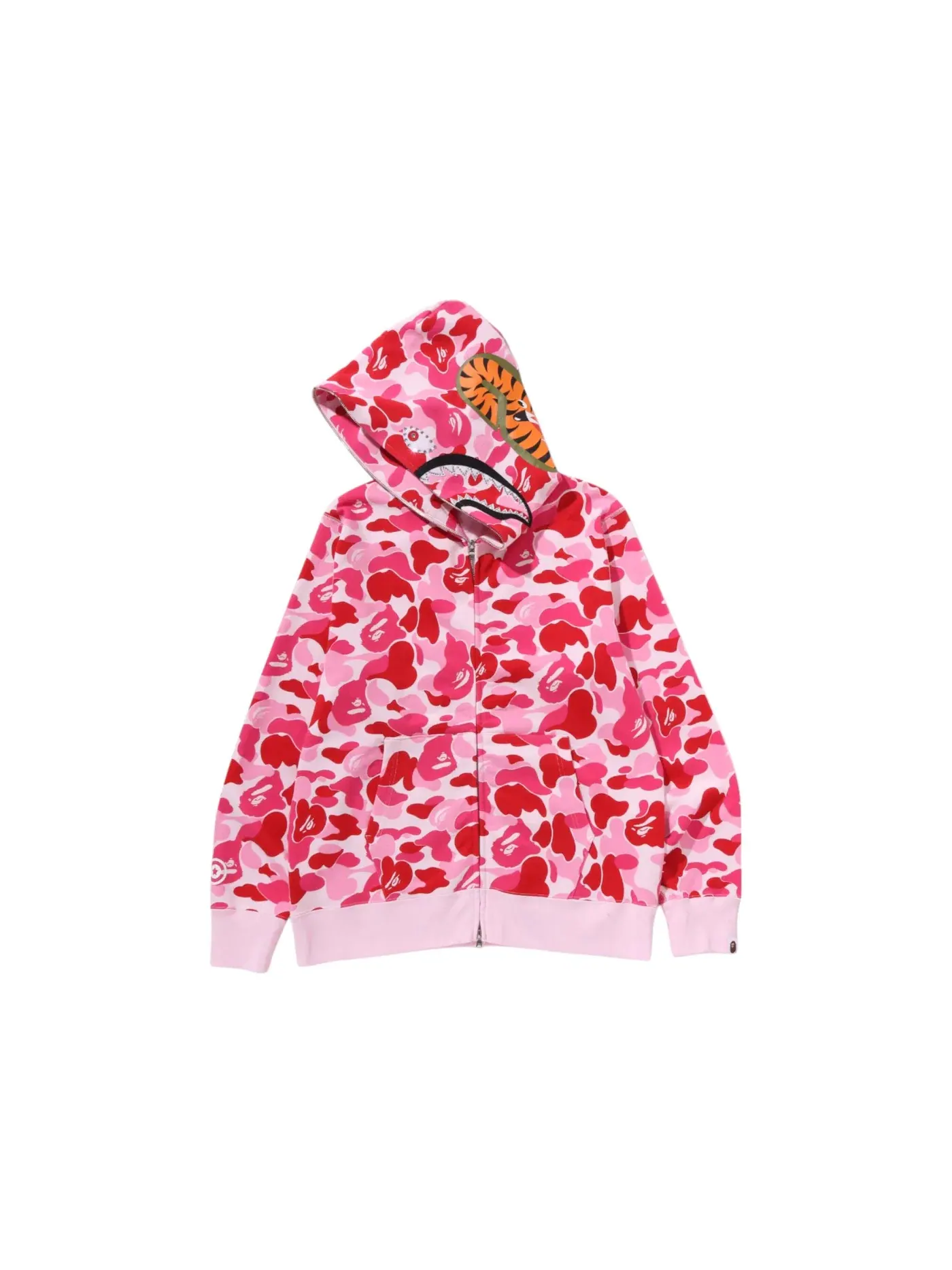 Мужская худи с камуфляжным принтом BAPE ABC Camo Crystal Stone Shark Full Zip — изображение 2 из 2, розовый