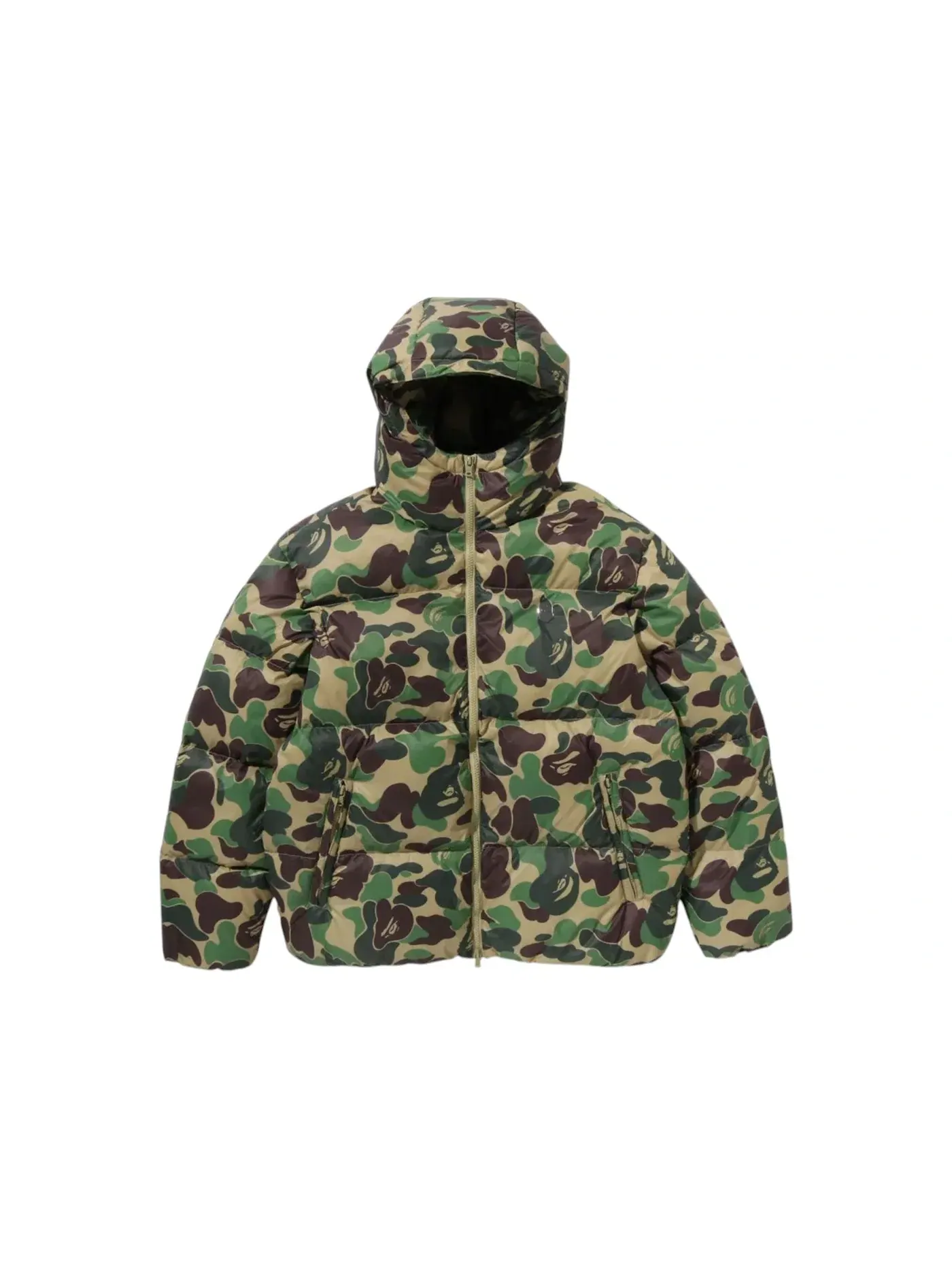 Мужская куртка пуховая с принтом Jacket (FW25) BAPE — изображение 1 из 2, зеленый