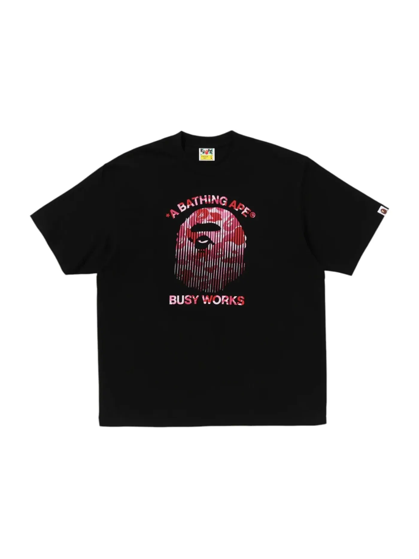 Мужская футболка свободного кроя с принтом BAPE ABC Camo Fade Ape Head Tee BAPE — изображение 1 из 1, черный