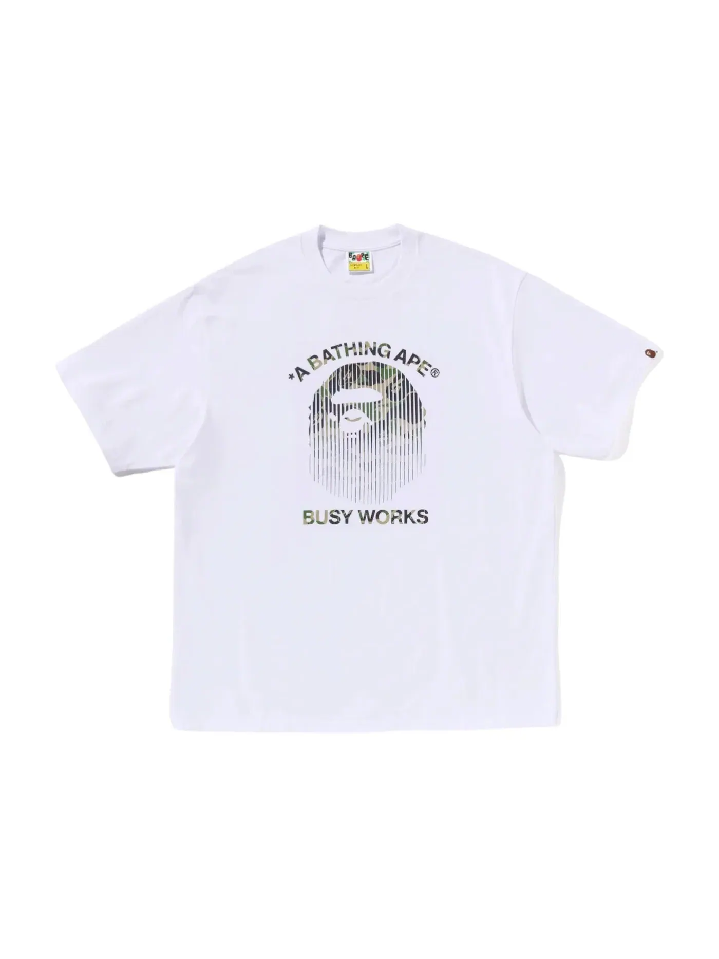 Мужская футболка с принтом BAPE ABC Camo Fade Ape Head Relaxed Fit Tee — изображение 1 из 1, белый