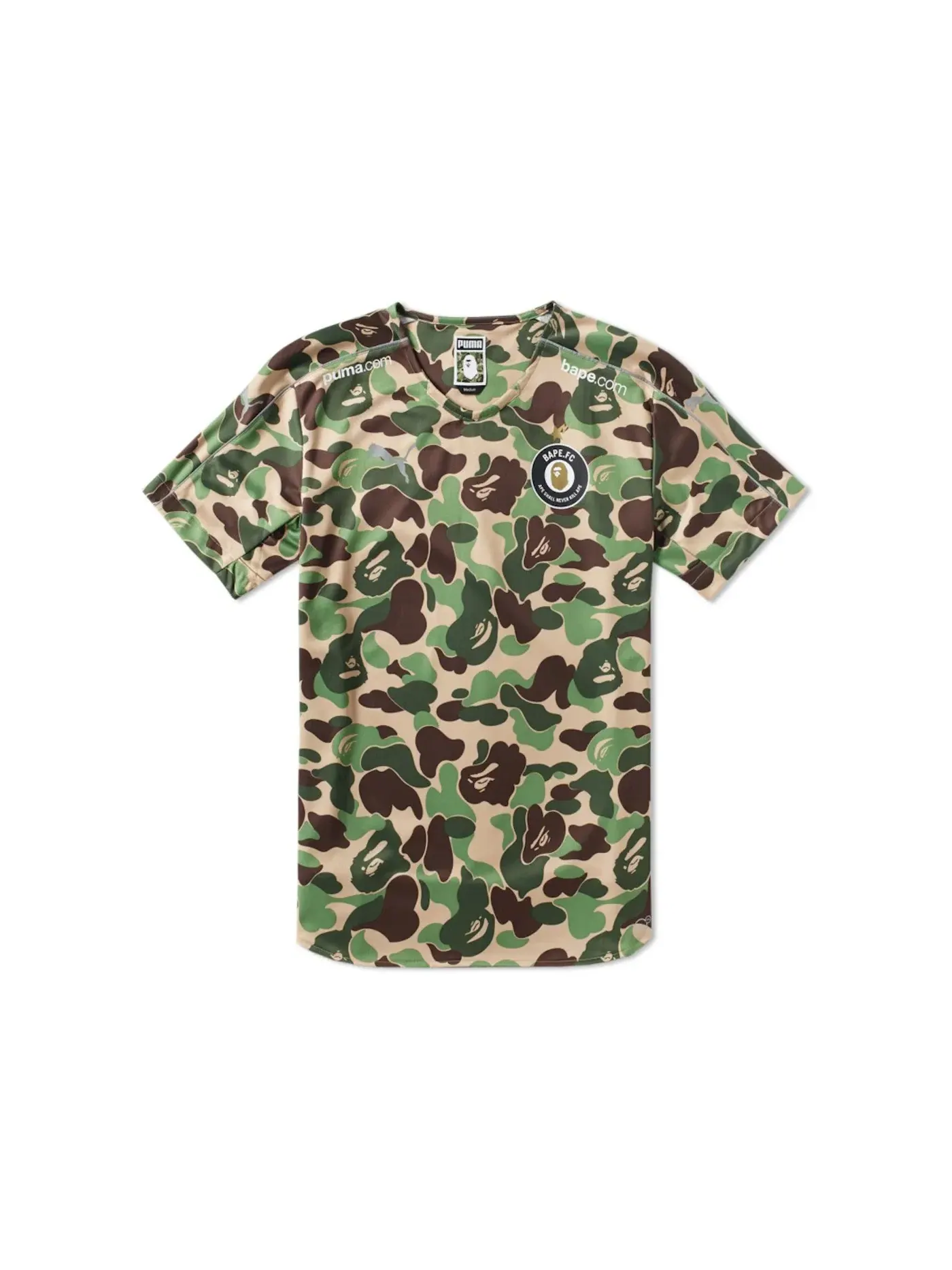 Мужская футболка с принтом ABC Camo FC Replica Jersey BAPE — изображение 1 из 1, зеленый