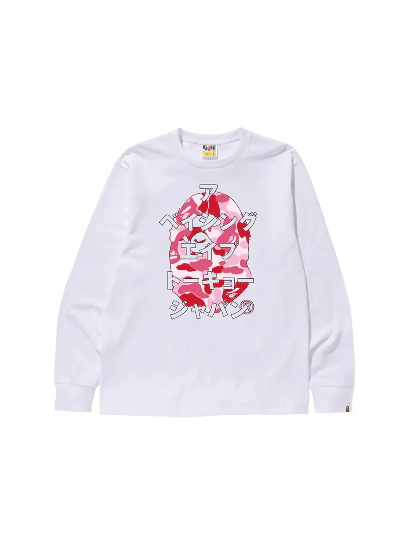 Мужская футболка с длинным рукавом с принтом BAPE ABC Camo Japanese Letters Long Sleeve Tee BAPE — изображение 1 из 1