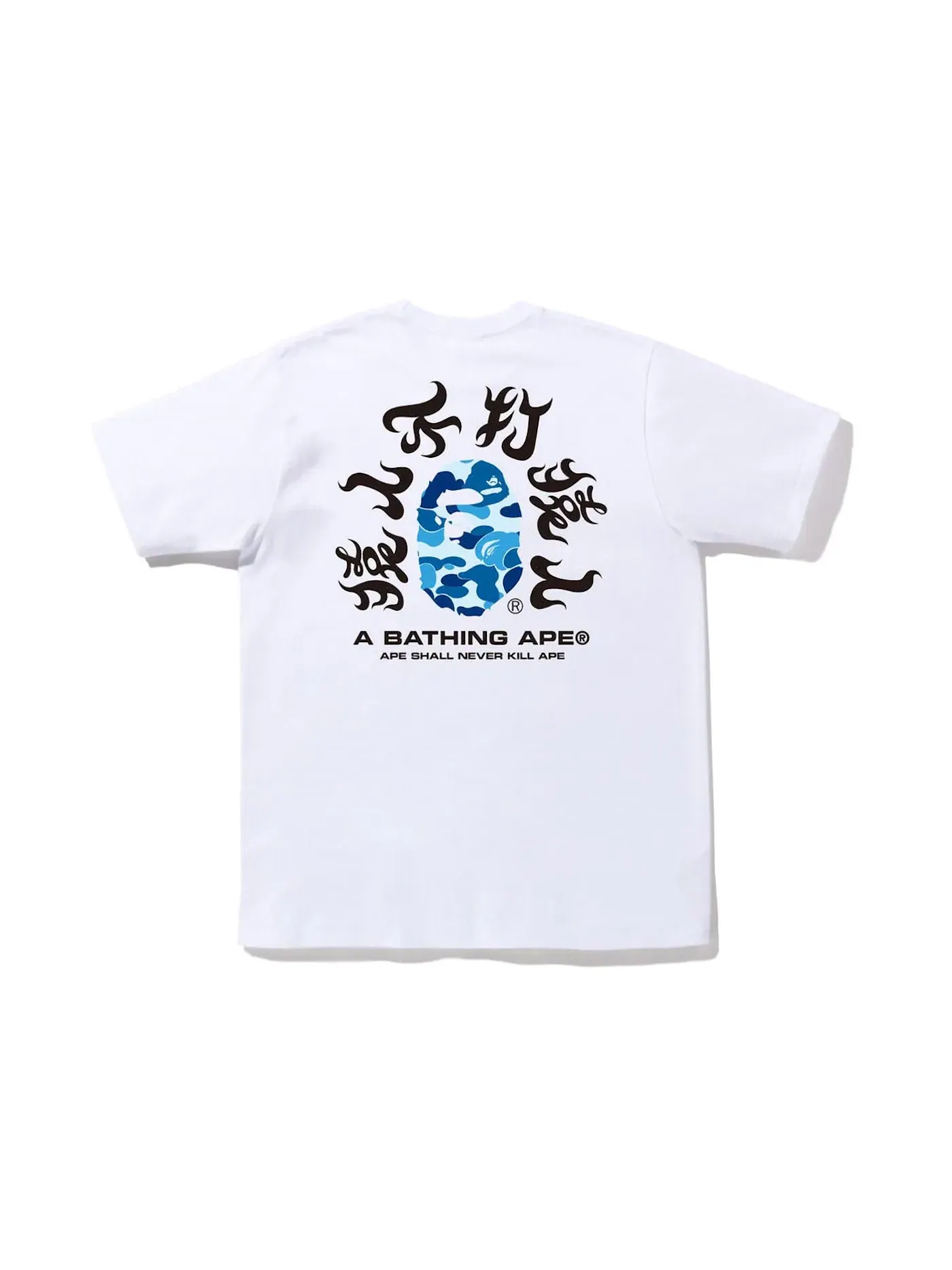 Мужская футболка с принтом BAPE ABC Camo Kanji Tee (SS22) BAPE — изображение 1 из 2, белый синий