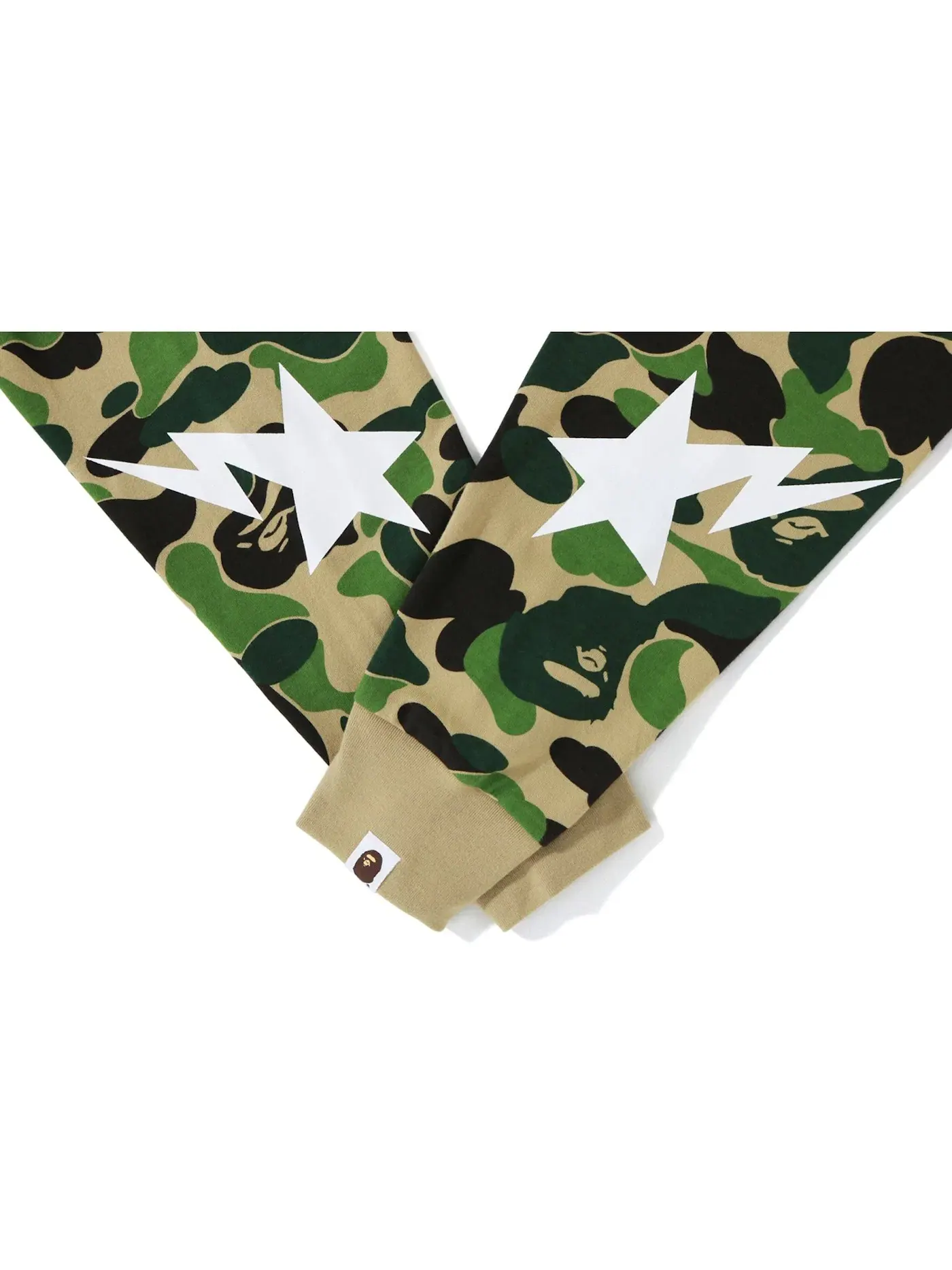 Мужская футболка с длинным рукавом ABC Camo BAPE — изображение 2 из 2, зеленый
