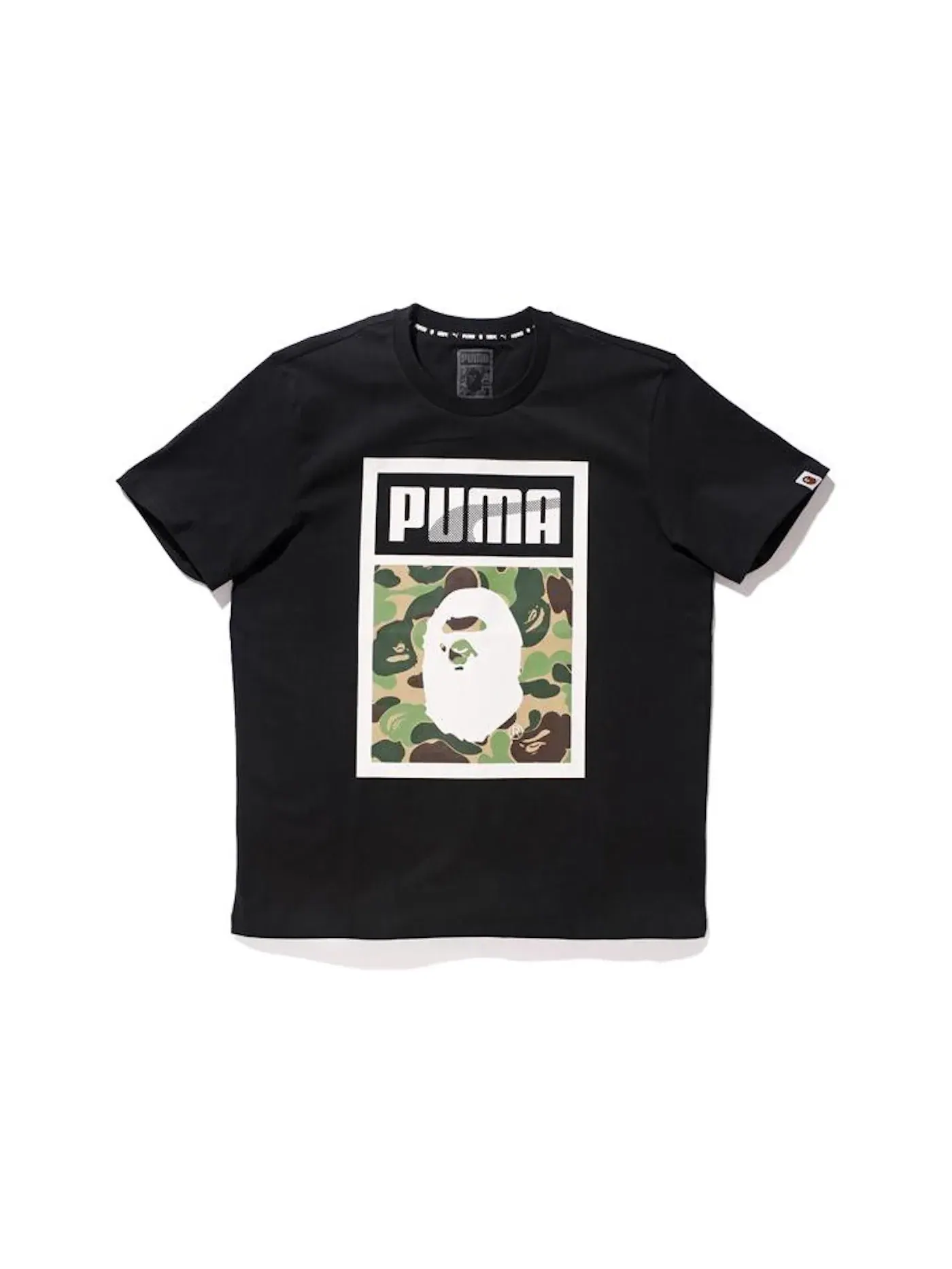 Мужская футболка с принтом BAPE X Puma ABC Camo Logo Tee — изображение 1 из 1, черный