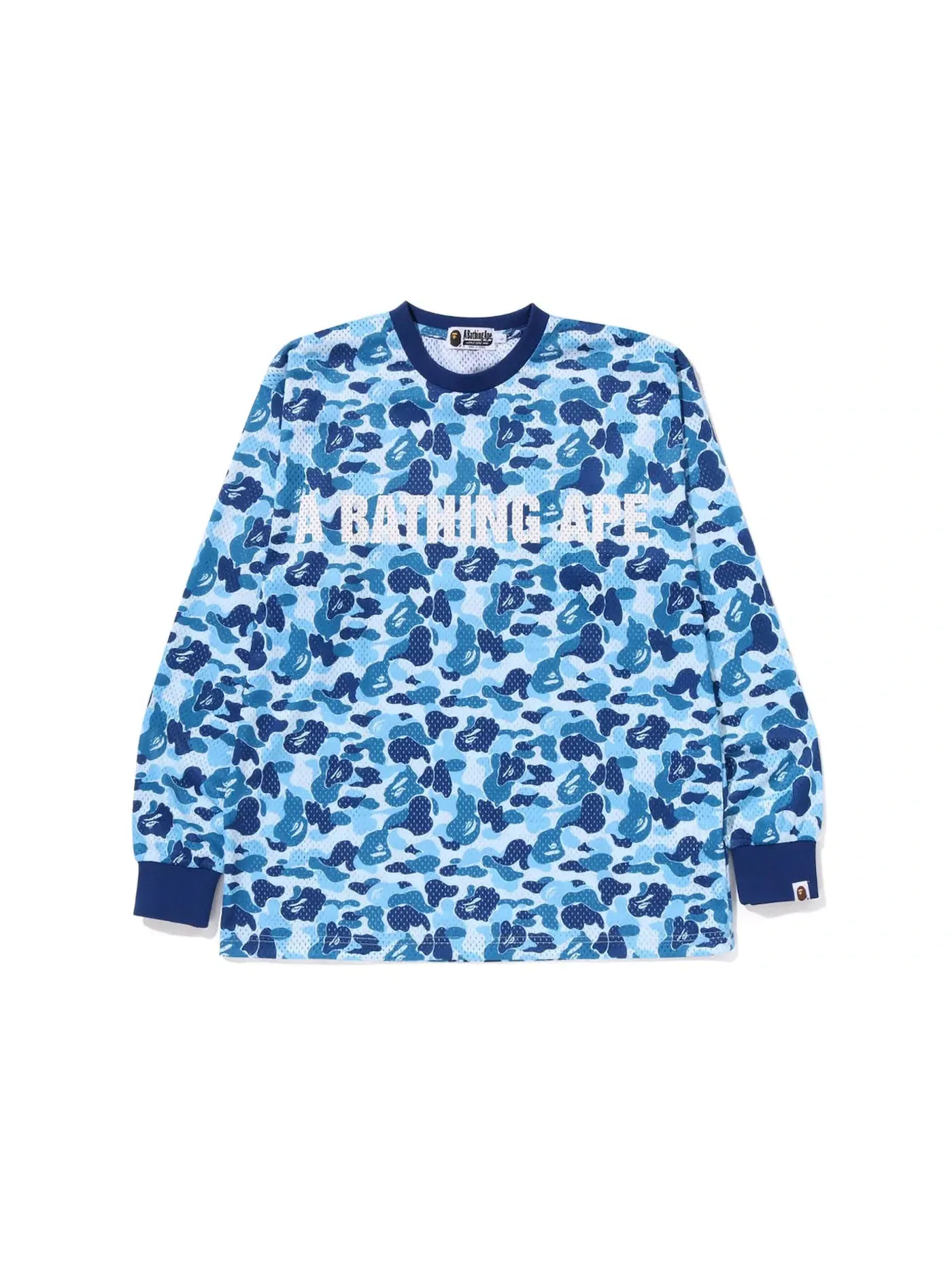 Мужская футболка с длинным рукавом BAPE ABC Camo Mesh Relaxed Fit L/S Tee — изображение 1 из 1, синий