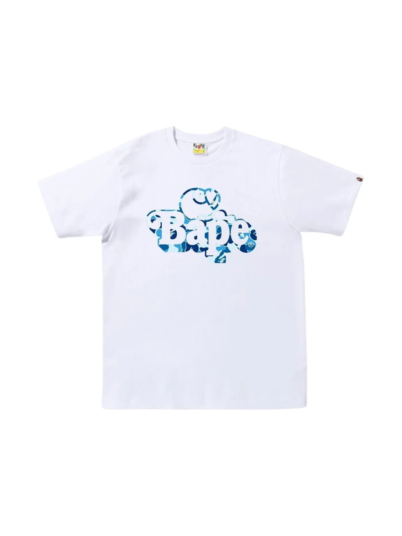 Мужская футболка с принтом BAPE ABC Camo Milo On BAPE Tee BAPE — изображение 1 из 1, белый/синий
