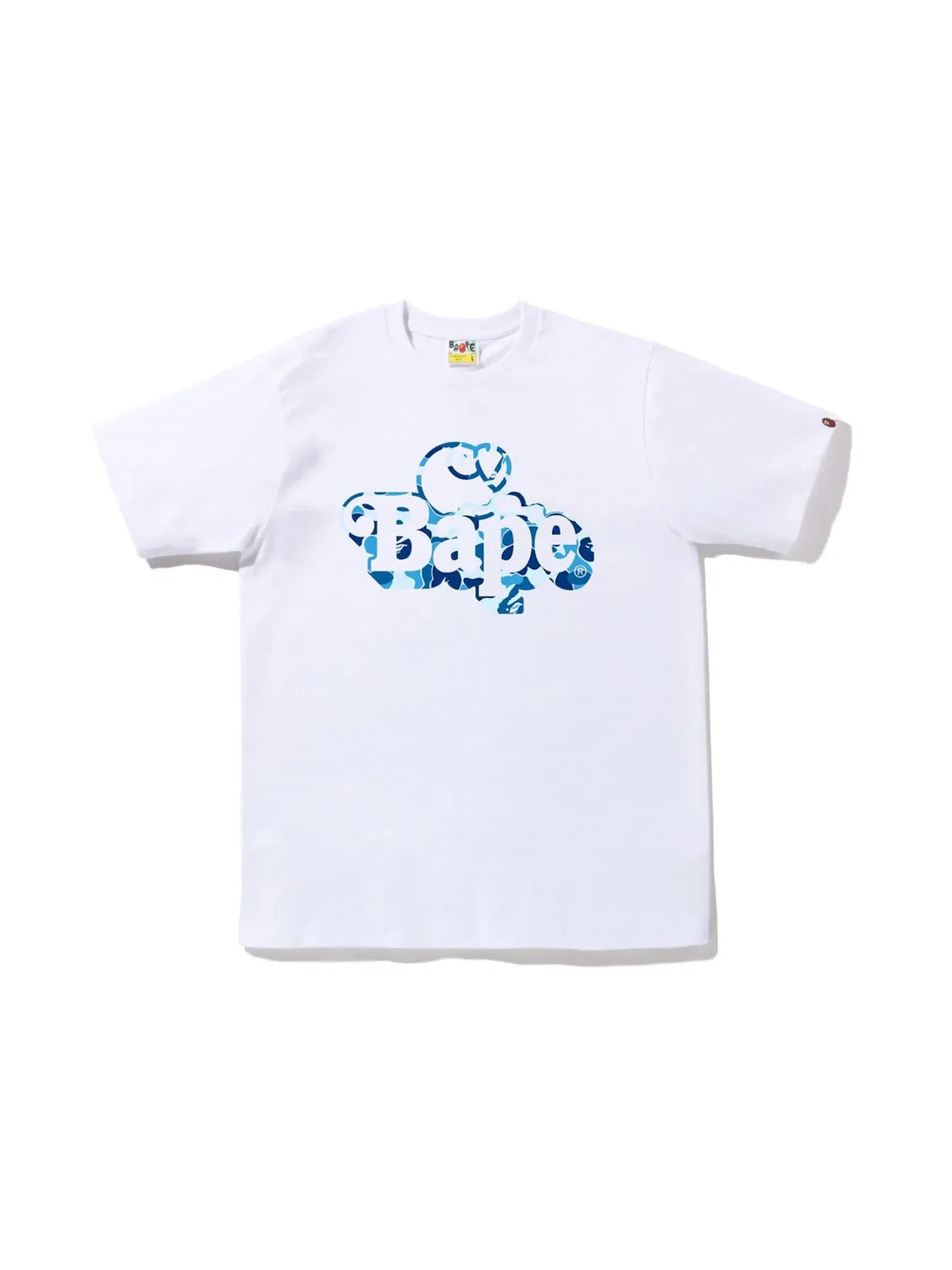 Мужская футболка с принтом BAPE ABC Camo Milo on BAPE Tee BAPE — изображение 1 из 1, белый синий
