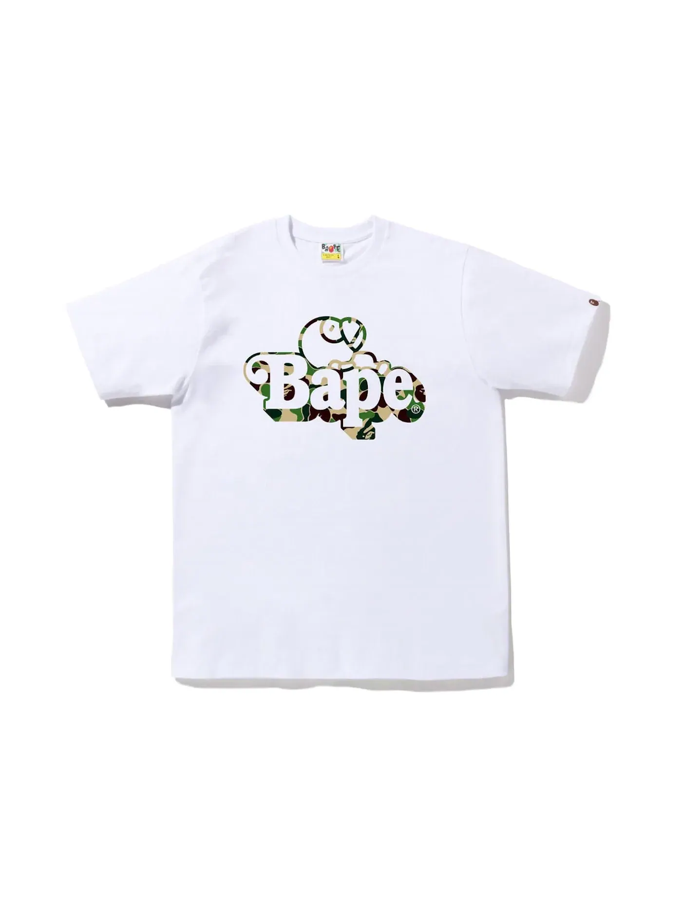 Мужская футболка с принтом BAPE ABC Camo Milo Tee — изображение 1 из 1, белый зеленый