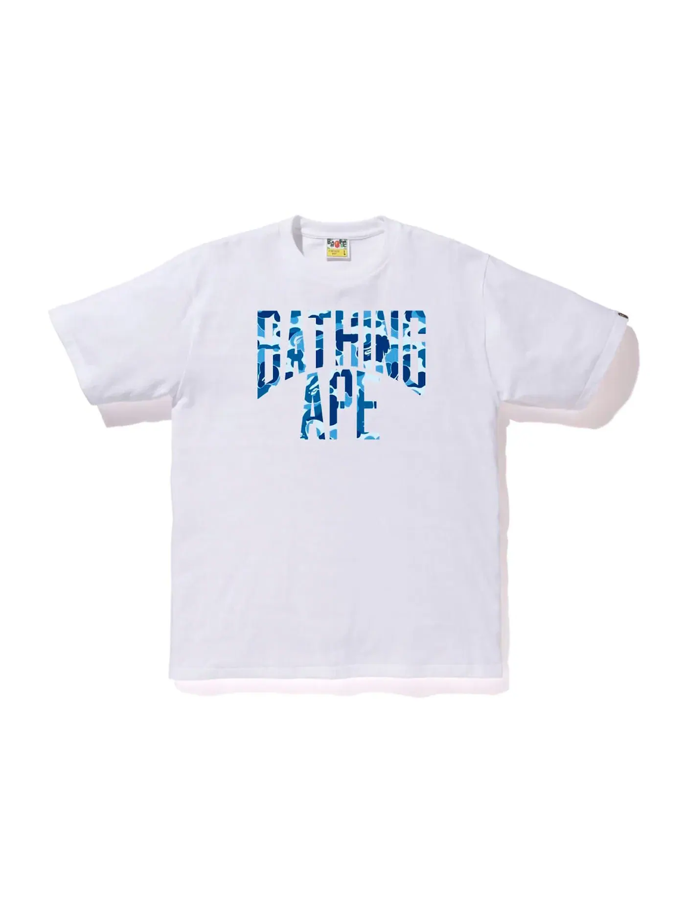 Мужская футболка с принтом ABC Camo NYC Logo BAPE — изображение 1 из 1, белый синий