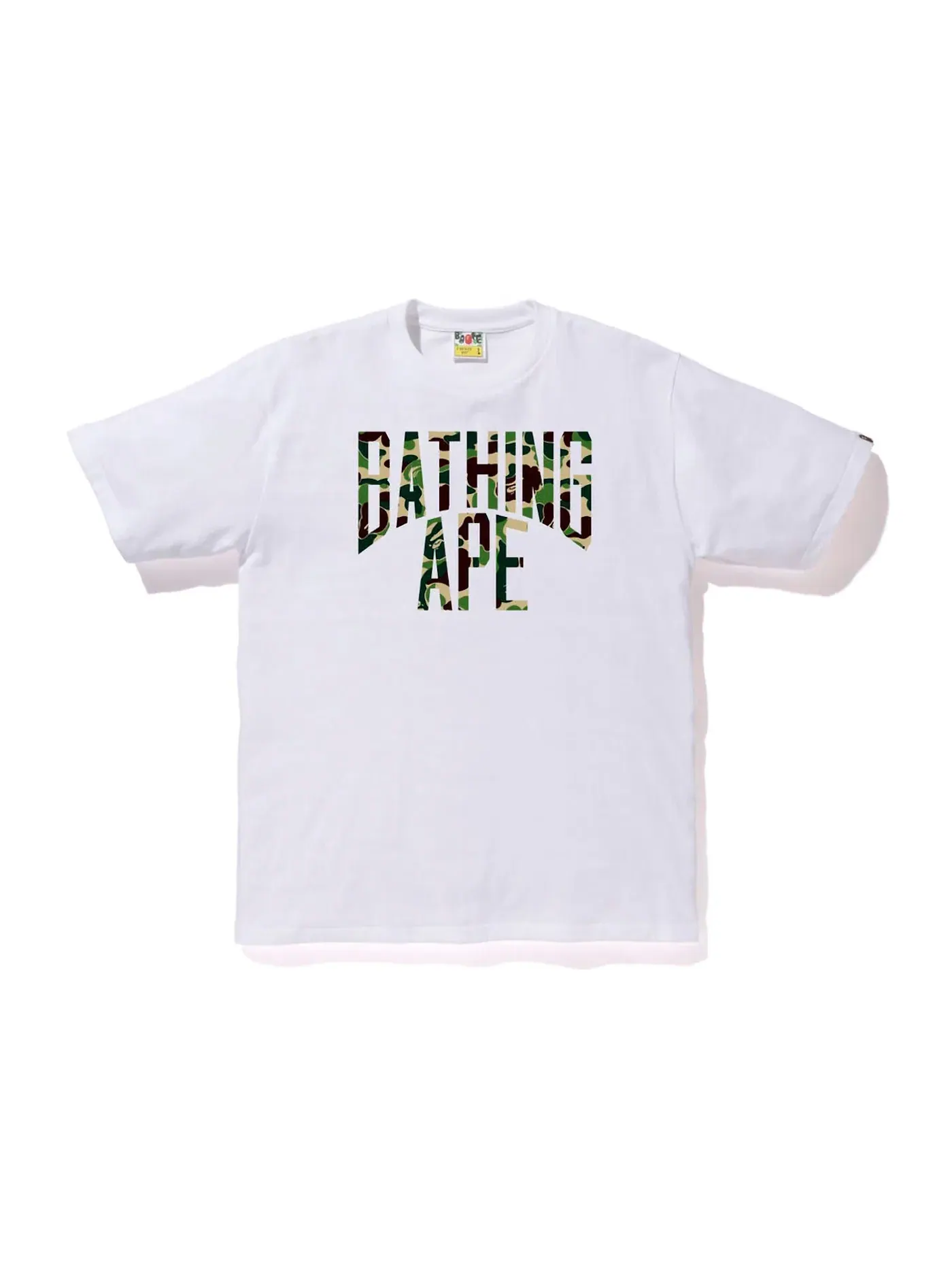 Мужская футболка с принтом ABC Camo NYC Logo BAPE — изображение 1 из 1, белый зеленый