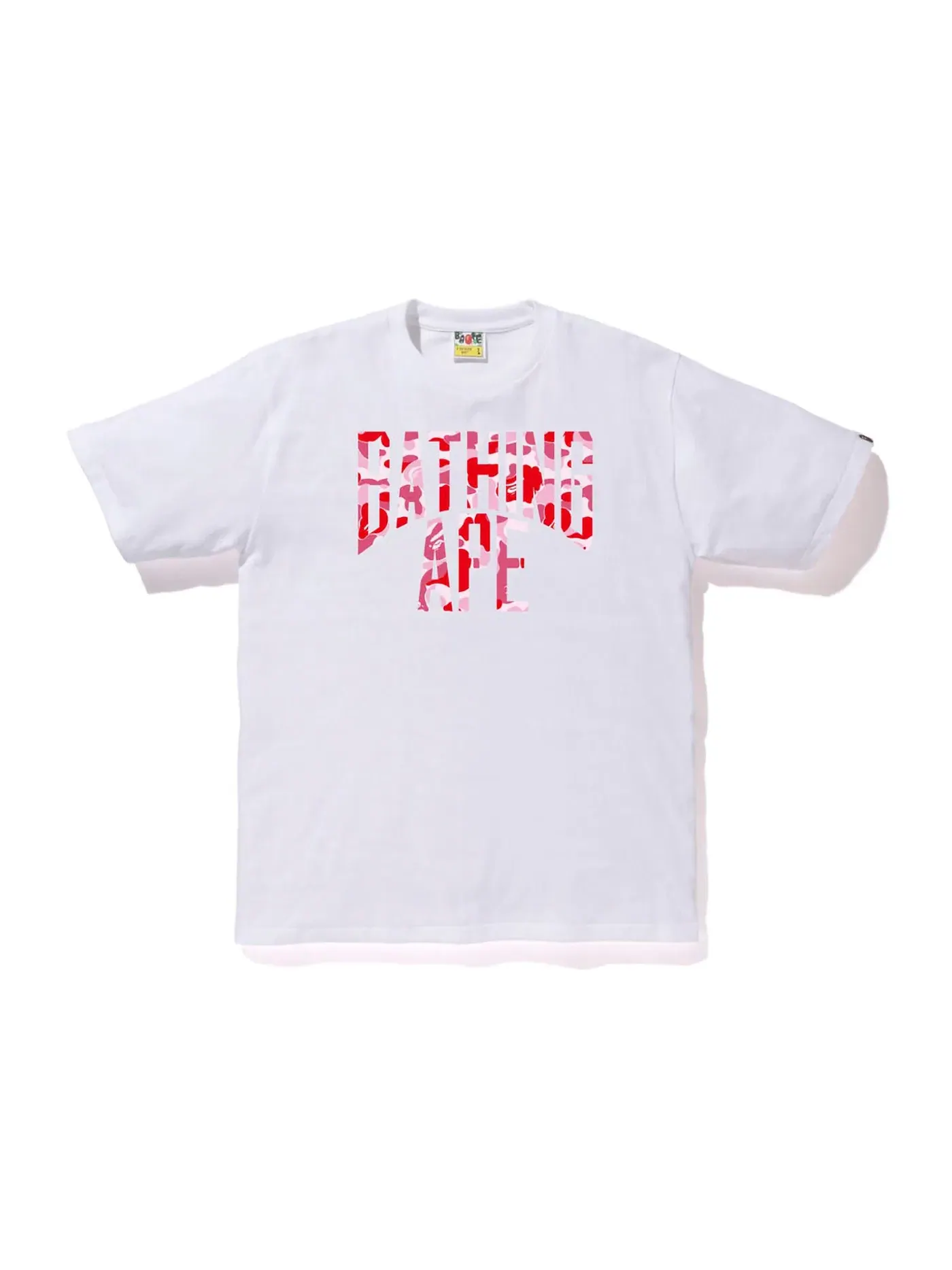 Мужская футболка с принтом BAPE ABC Camo NYC Logo Tee BAPE — изображение 1 из 1, белый розовый