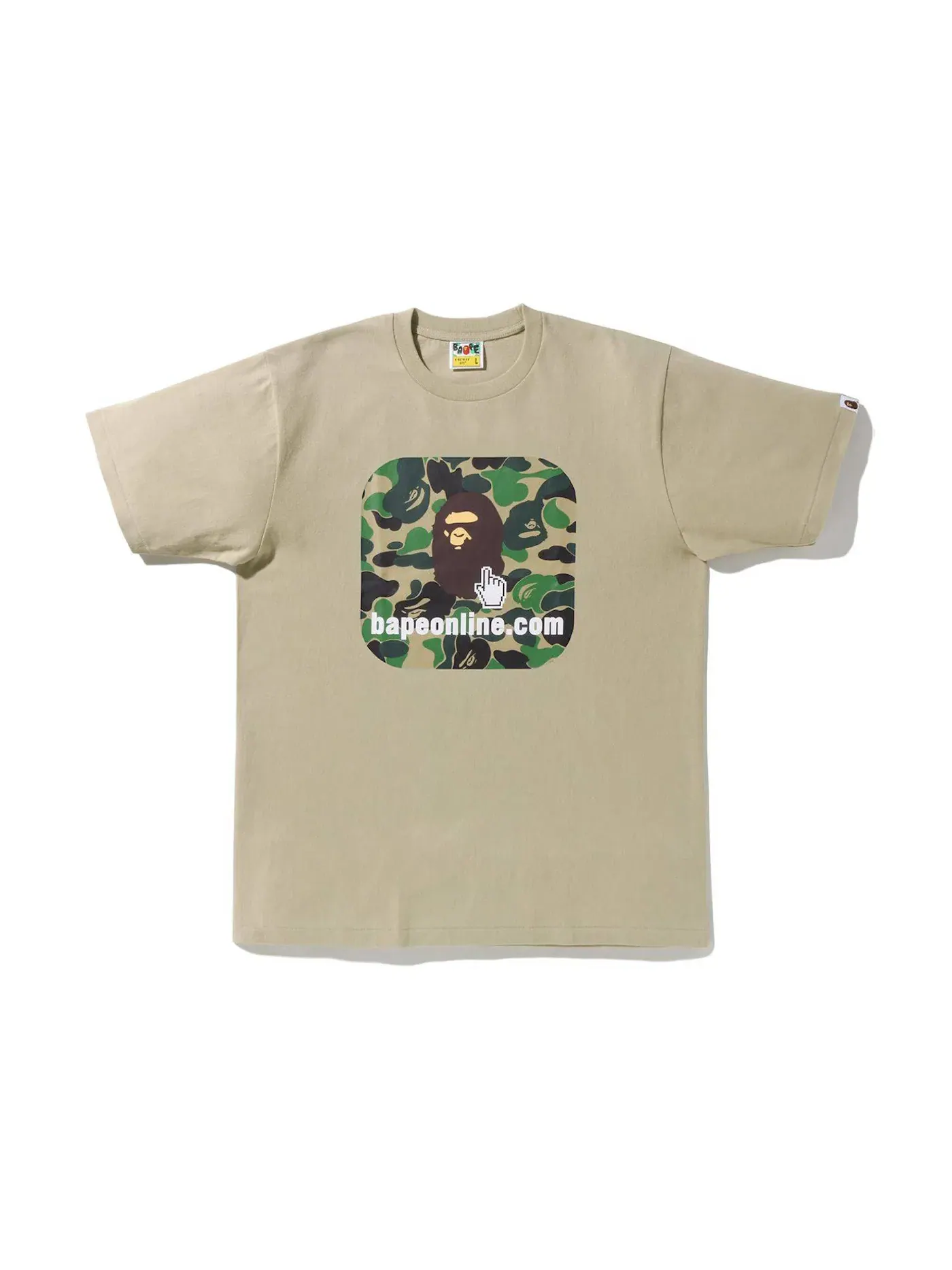 Мужская футболка с принтом BAPE ABC Camo Online Exclusive Tee BAPE — изображение 1 из 1, бежевый