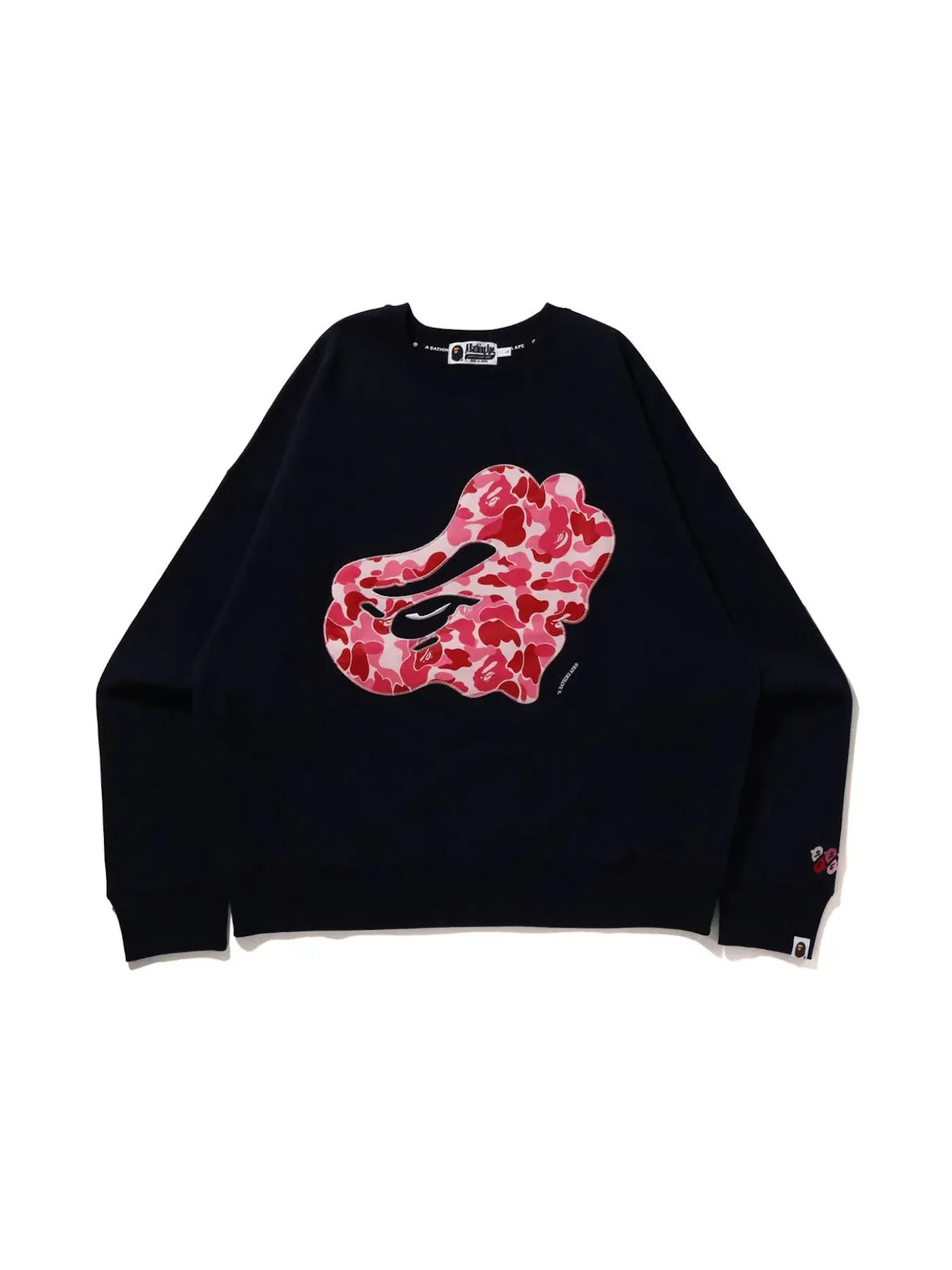 Мужской свитшот свободного кроя с принтом ABC Camo Patch BAPE — изображение 1 из 1, темно-синий/розовый