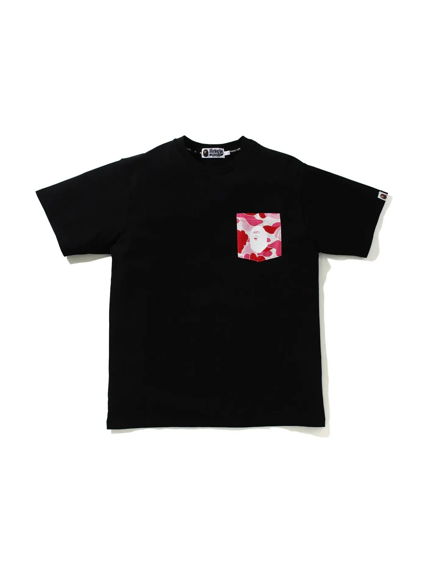 Мужская футболка с камуфляжным принтом BAPE Tee — изображение 1 из 1, черный/розовый
