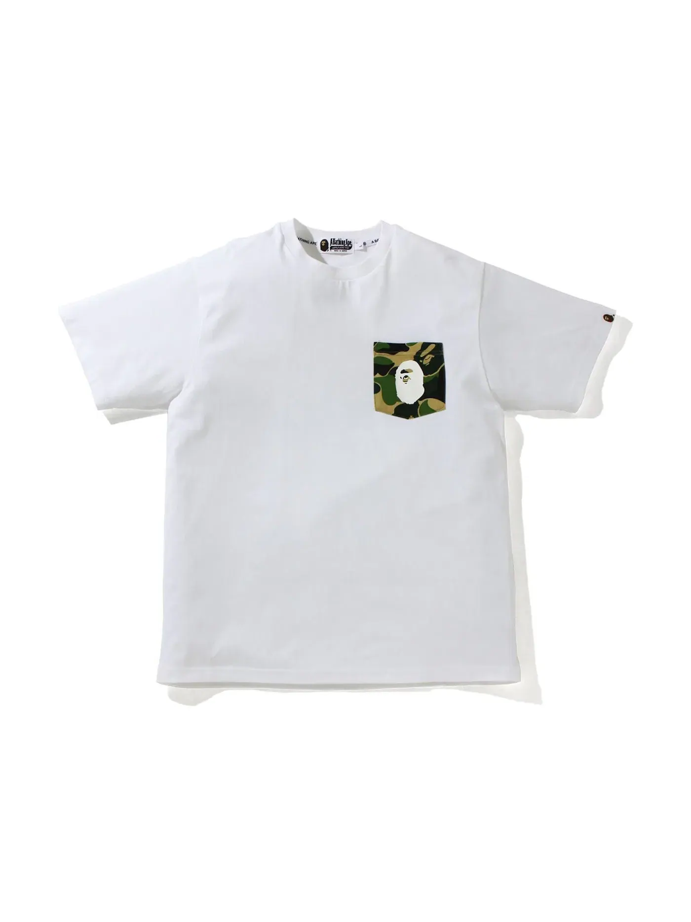 Мужская футболка с принтом BAPE ABC Camo Pocket Tee — изображение 1 из 1, белый/зеленый