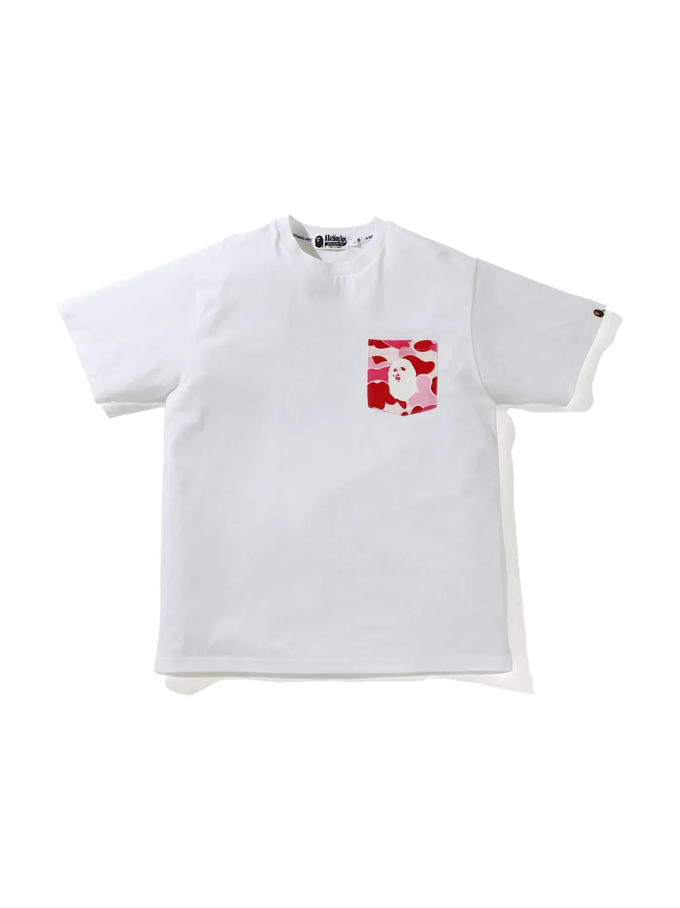 Мужская футболка с принтом ABC Camo Pocket BAPE — изображение 1 из 1, белый/розовый