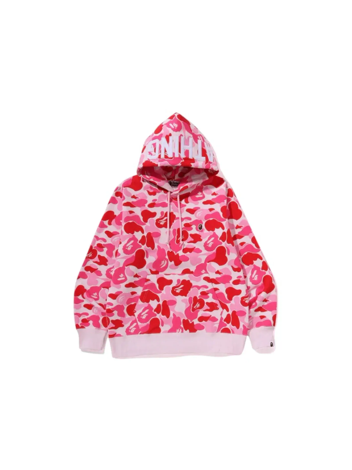 Мужской пуловер-худи с камуфляжным принтом ABC Camo Hoodie SS25 BAPE — изображение 1 из 2, розовый