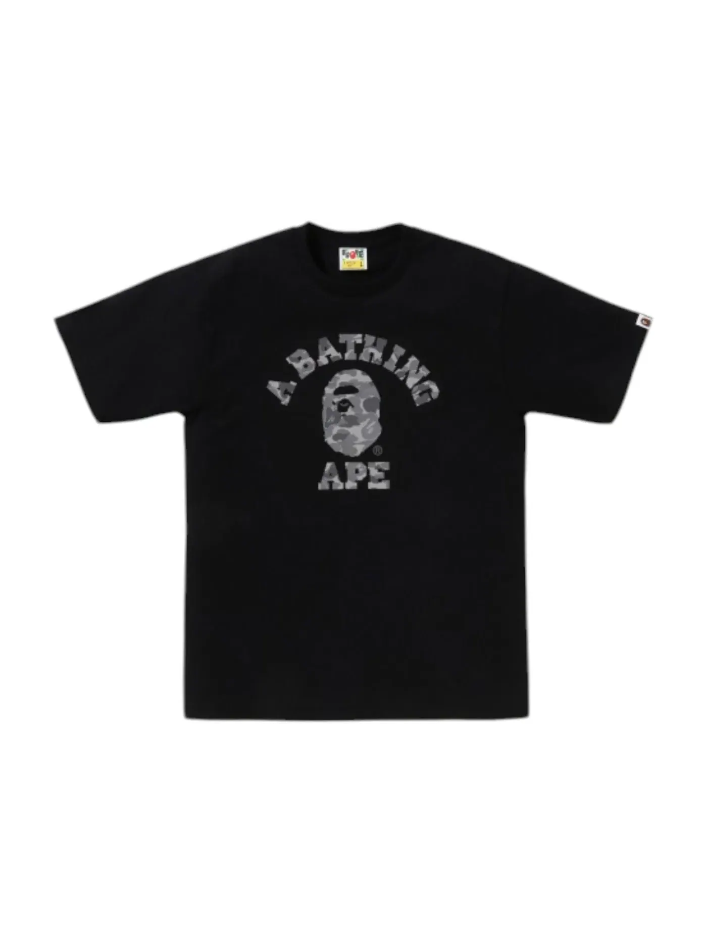 Мужская футболка с принтом BAPE Abc Camo Reflective on College T-shirt BAPE — изображение 1 из 2, черный