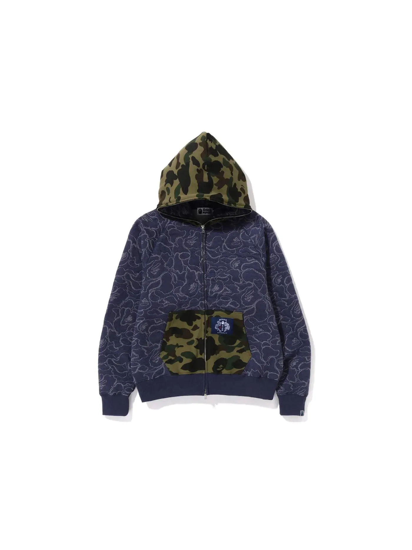 Мужская худи свободного кроя ABC Camo BAPE — изображение 2 из 2, темно-синий