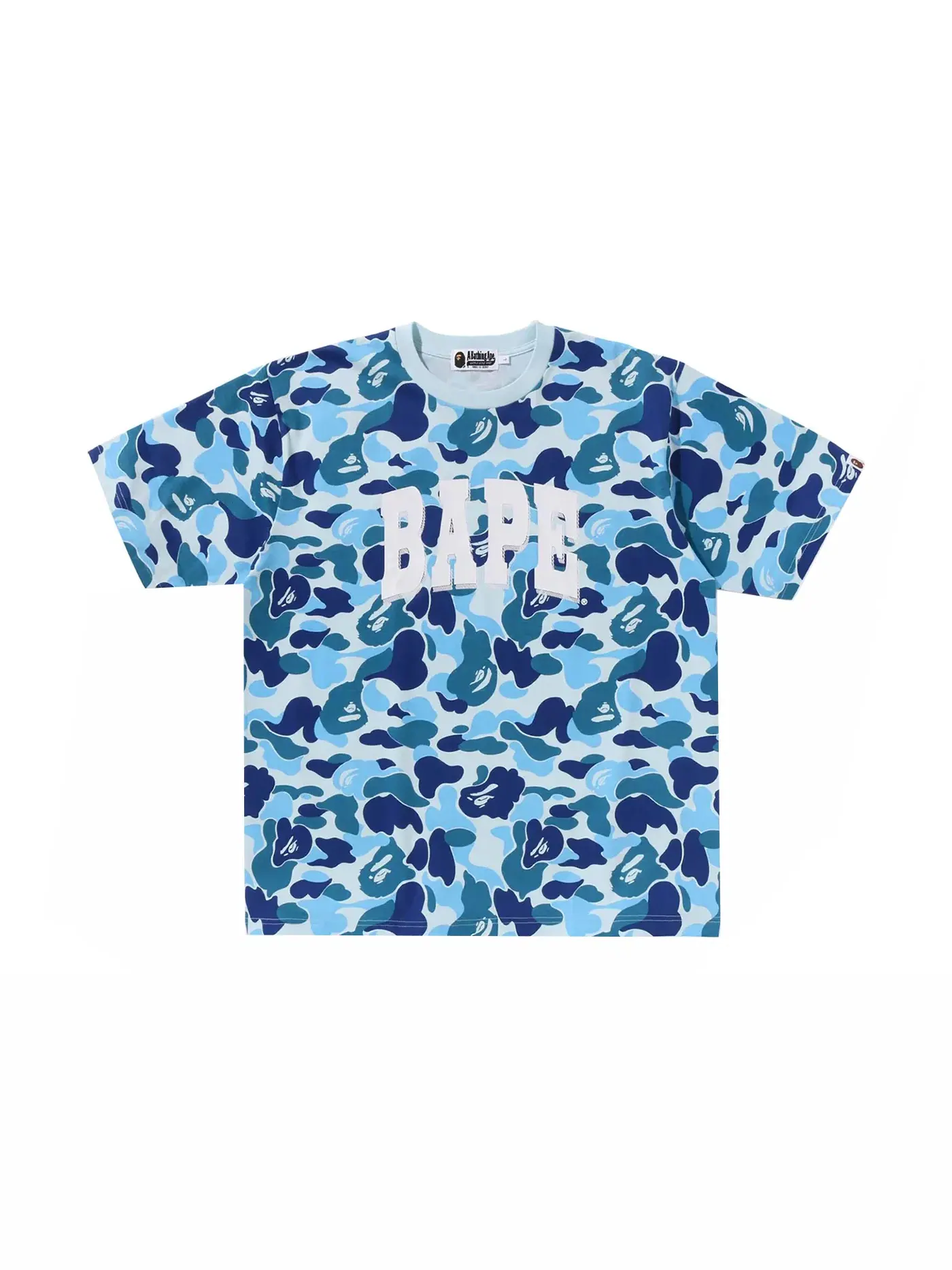 Мужская футболка с принтом BAPE ABC Camo Relaxed Fit Logo Tee BAPE — изображение 1 из 1, синий