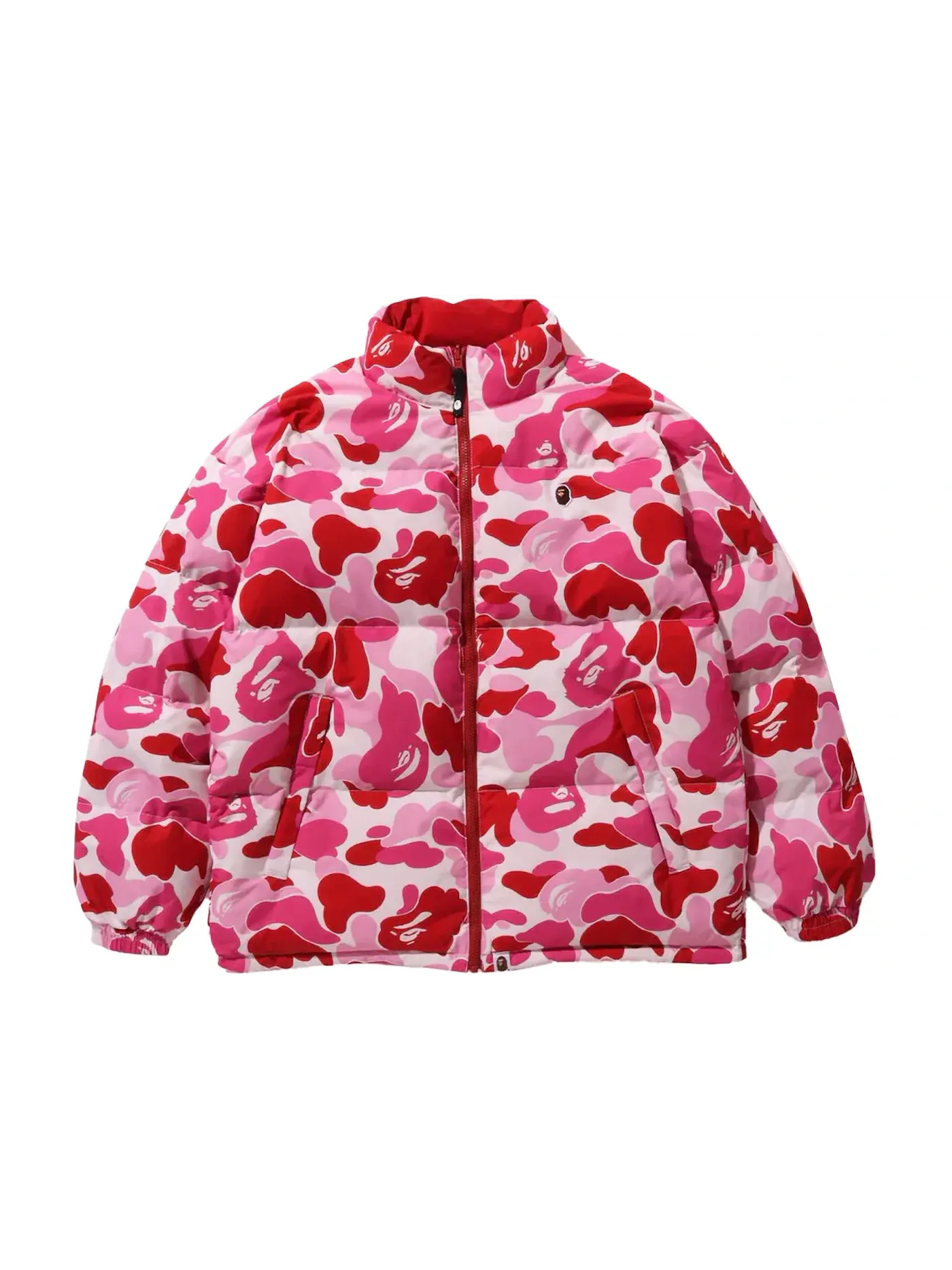 Мужская куртка пуховая двусторонняя с принтом ABC Camo BAPE — изображение 1 из 3, розовый